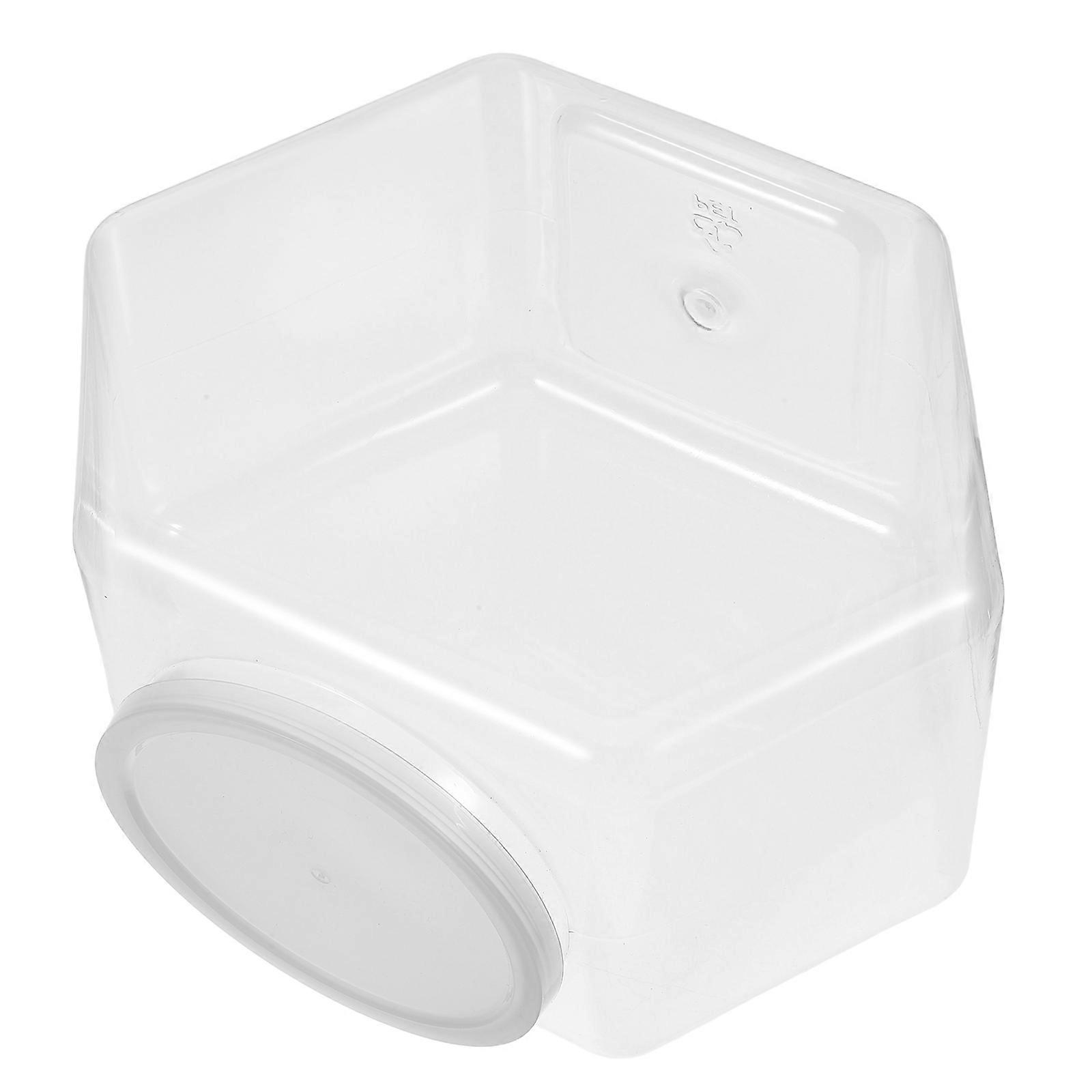 Clear Plastic Hexagon Candy Container With Lid For Kitchen Countertop Use 4300ml Storage Solution 1Pack