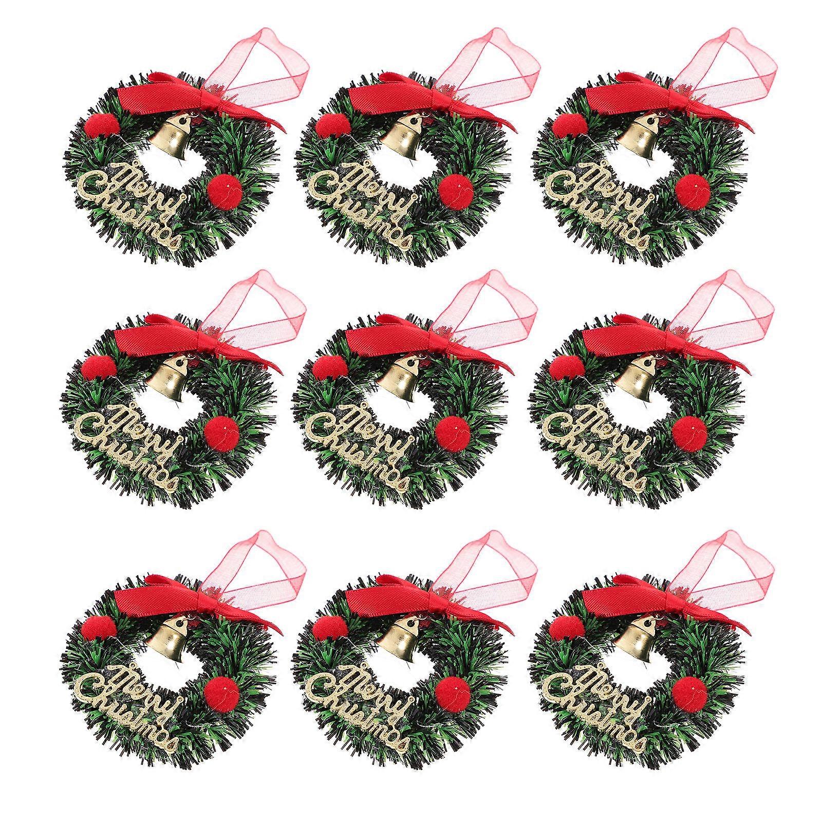 Mini Christmas Wreath Decor 40Pcs for Hanging on Xmas Tree