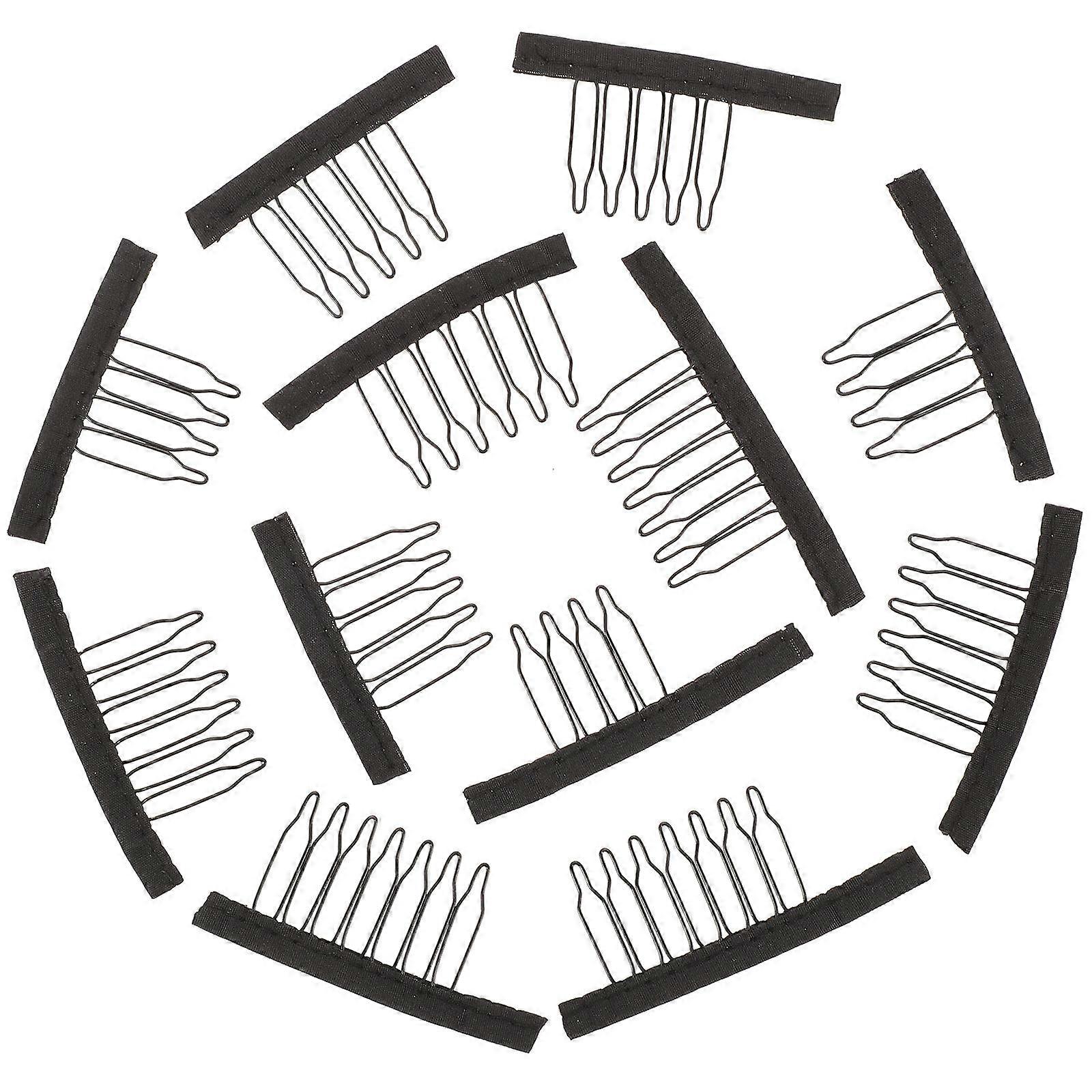 100Pcs Black Wig Clips Durable Fork Accessories for Wig Use