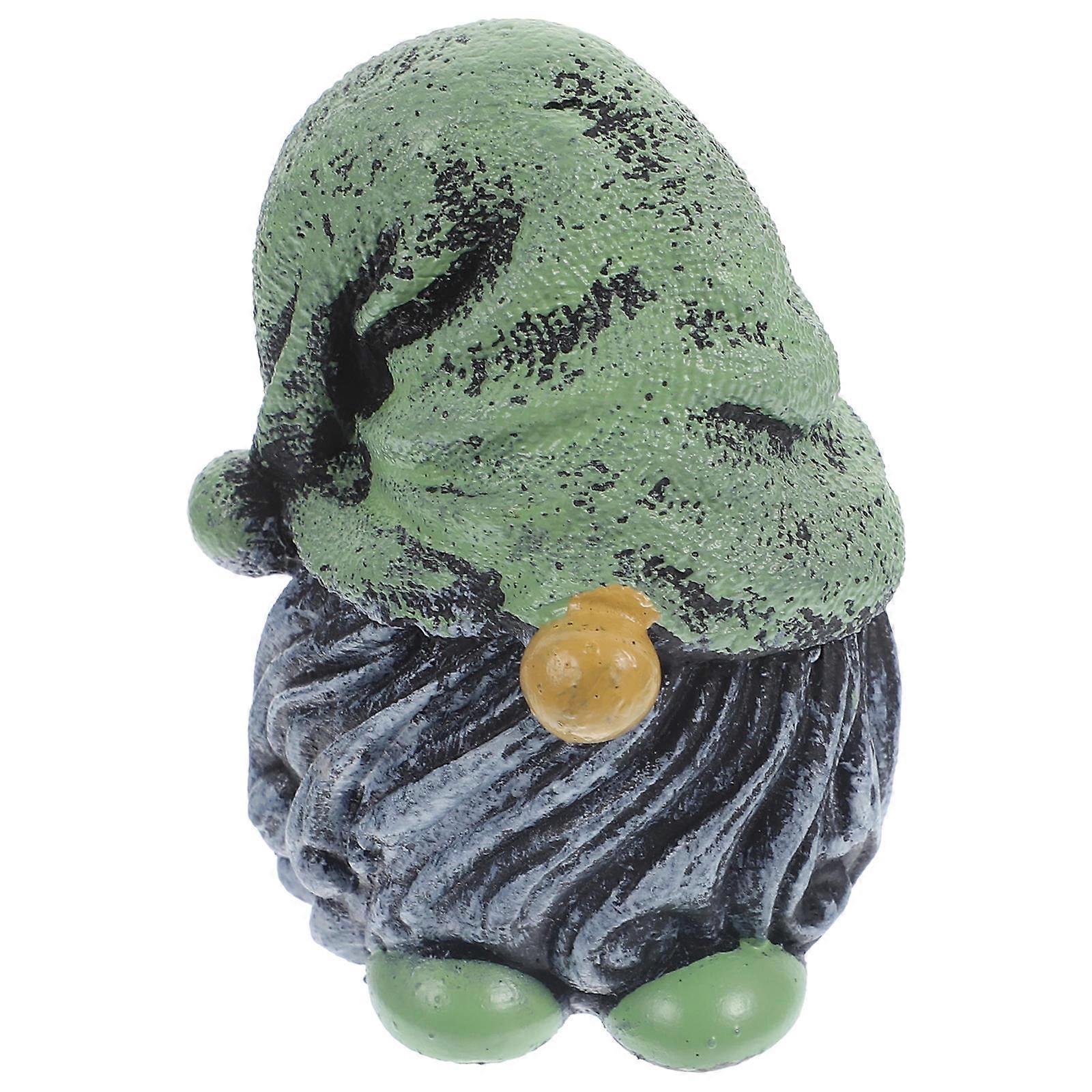 Decorative Gnome Dolls For Festival Decor In Green Color Made Of Resin Material With Compact Size 2Pcs