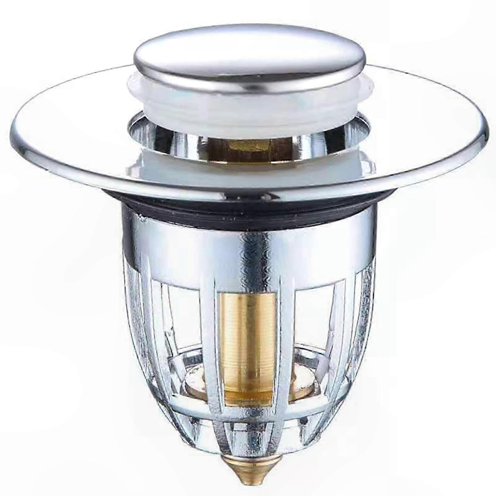 Universal Sink Stopper Drain Filter for Bathroom Wash Basin with Core Bounce Up Function