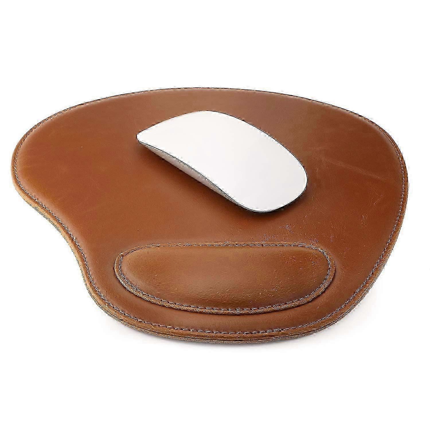 Leather Oval Mousepad for Desk Use, Smooth Surface for Precise Mouse Movement_SZXM