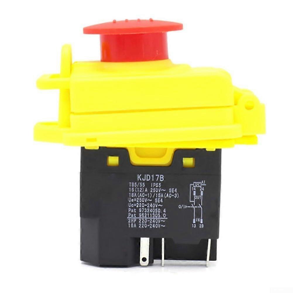 KJD17B Compact 5Pin Pushbutton Switch Waterproof Magnetic Safety IP54 Protection For Mini Lathe Applications