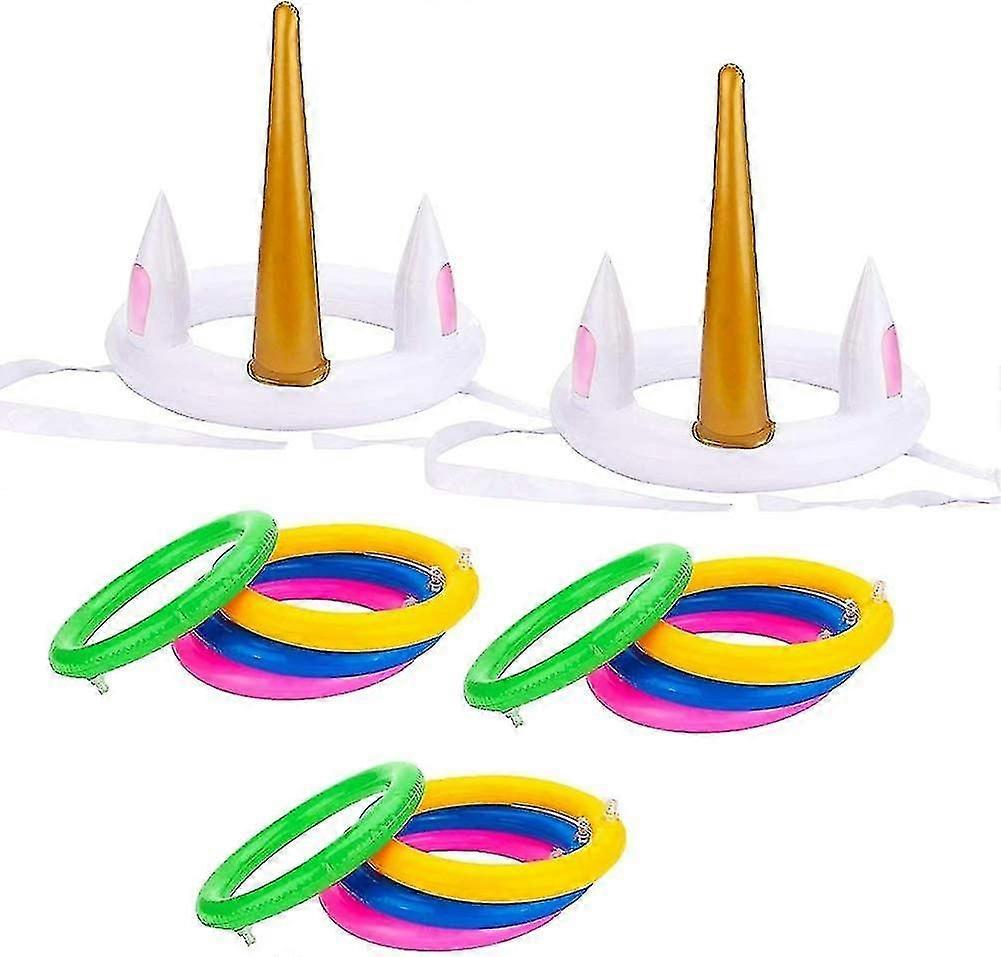 Ring Toss Game Set with 2 Unicorns and 12 Toss Rings