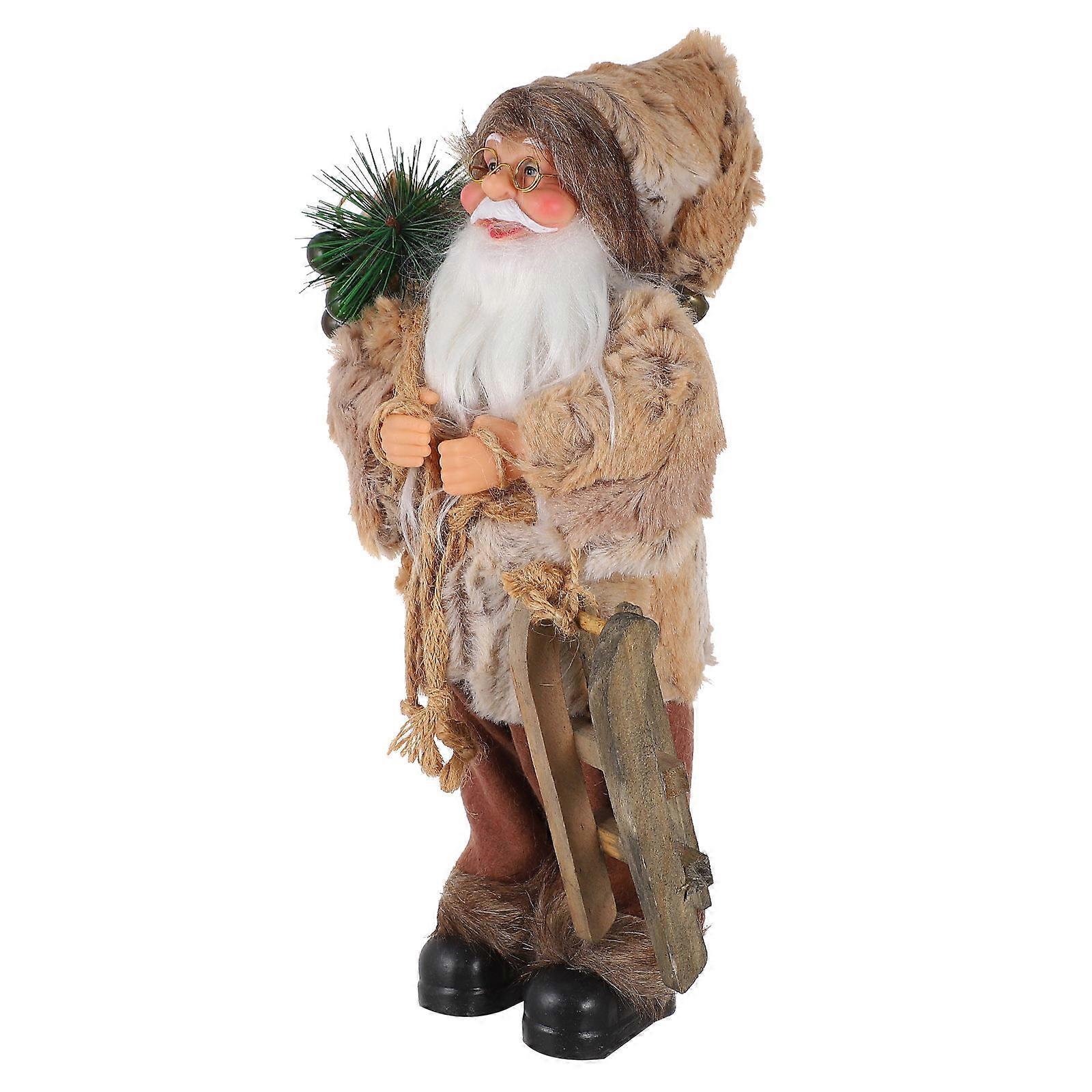 Cartoon Santa Doll Ornament Decorative Table Decor For Christmas Easter 2Pcs