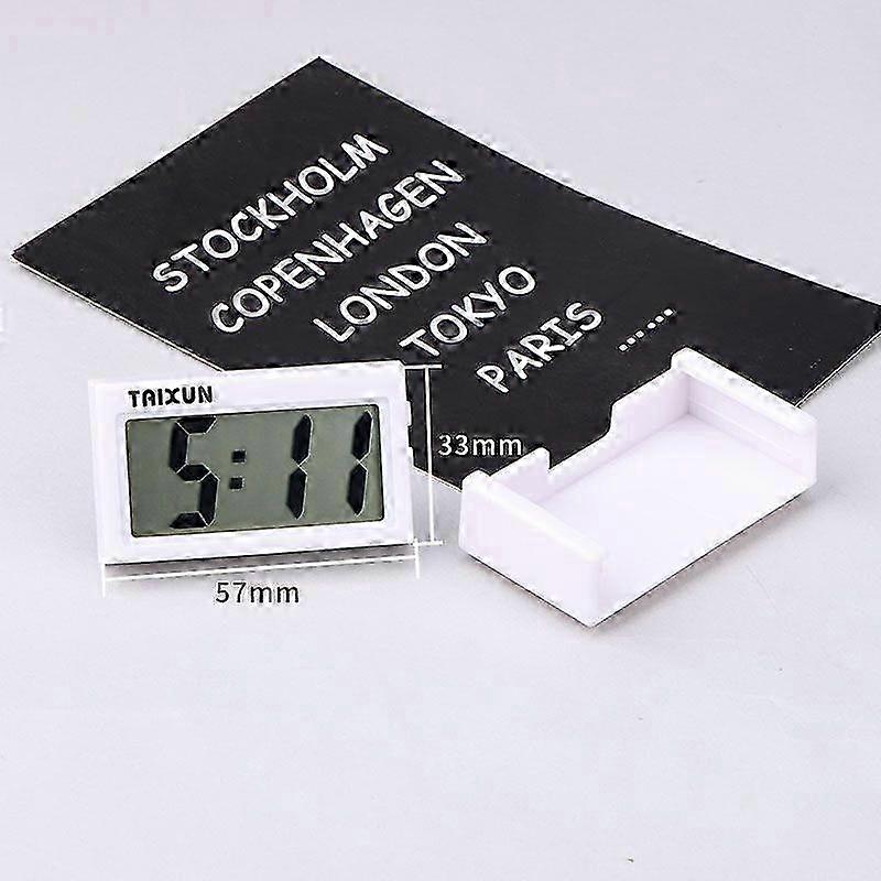 Electronic Clock Self-adhesive Mini Lcd Display Large Screen Table Dashboard Desk Digital Clock For Home