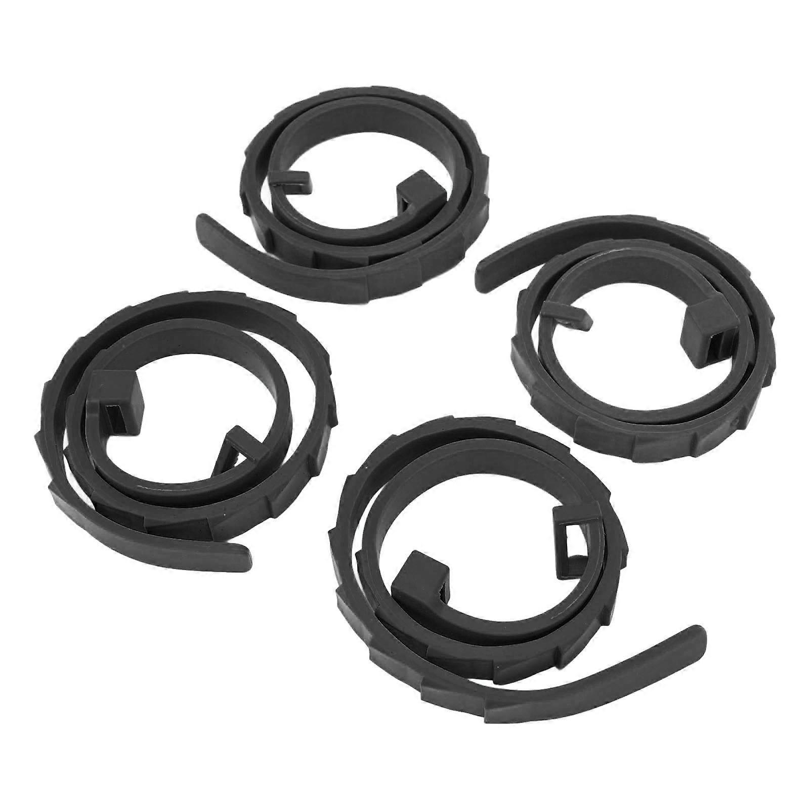 Adjustable Silicone Pet Collar 4pcs Black Lightweight Telescopic