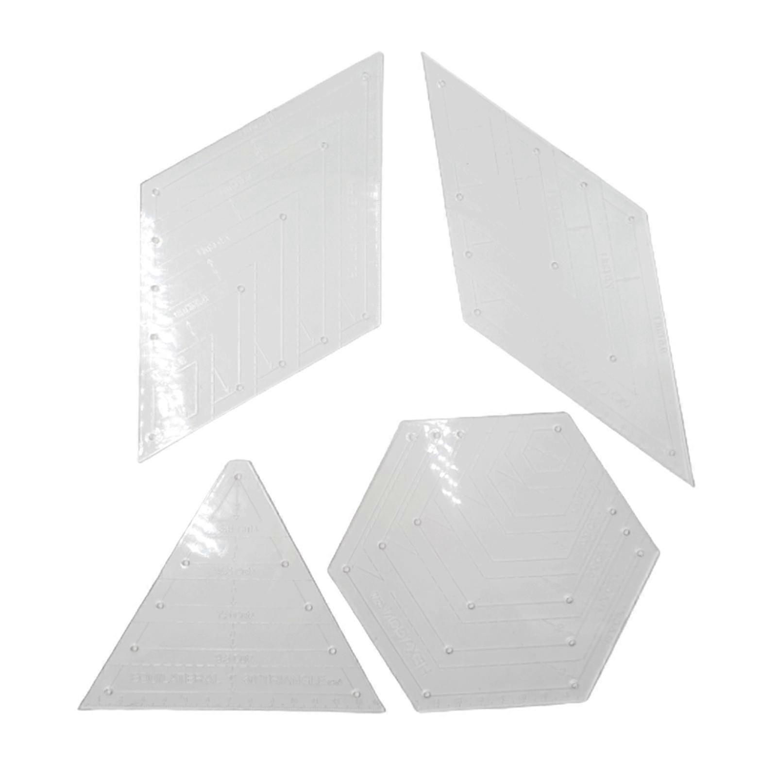 4pcs/set Quilting Ruler Template for Patchwork Tailor Sewing Piecing Binding