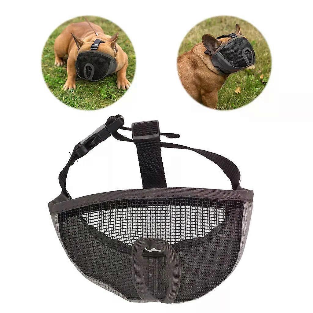 Adjustable Bulldog Mask - Mesh Dog Muzzle Against Biting and Barking