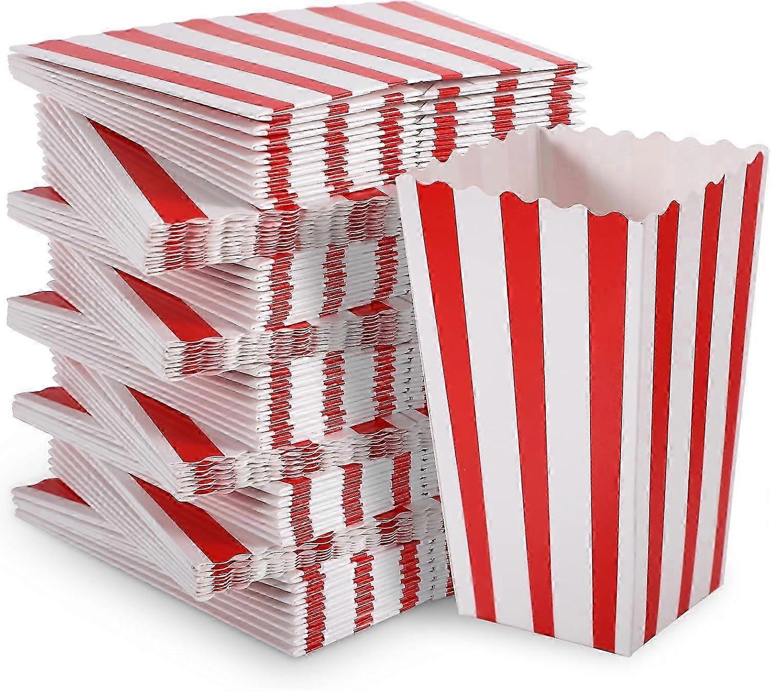 100 pièces sacs de pop-corn, sacs de pop-corn petites boîtes de pop-corn rouges et blanches 25-26s