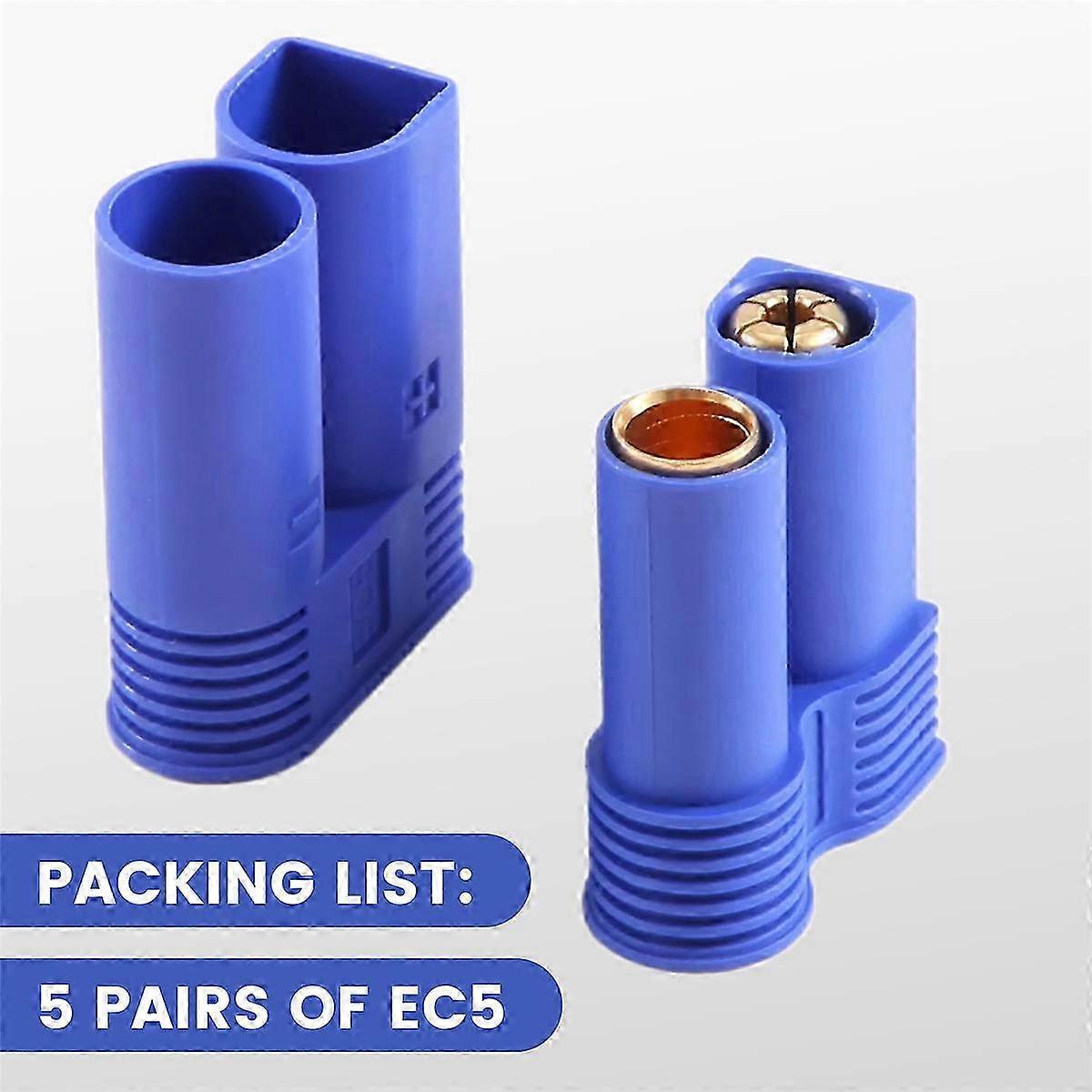 5 Pairs of EC5 Banana Plug Connector Female+Male for RC ESC LIPO Battery/Motor 25-26s
