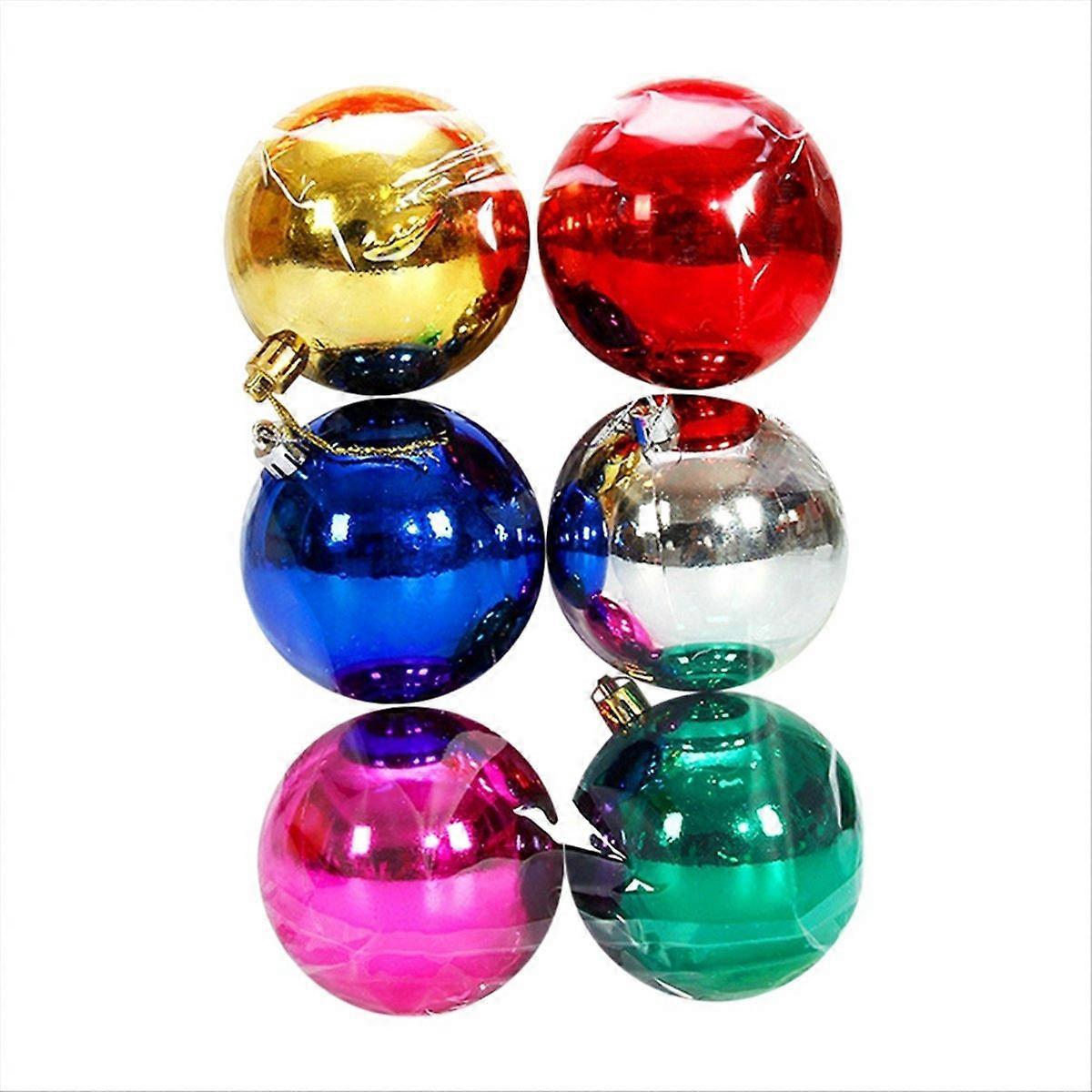 8cm 6Pcs Light Christmas Ball Christmas Tree Decorative,Multicolor