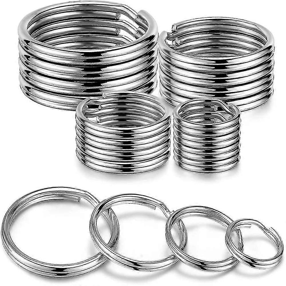40pcs Silver Plated Metal Keychain Ring Split Keyfob Diy Key Ring Accesorios