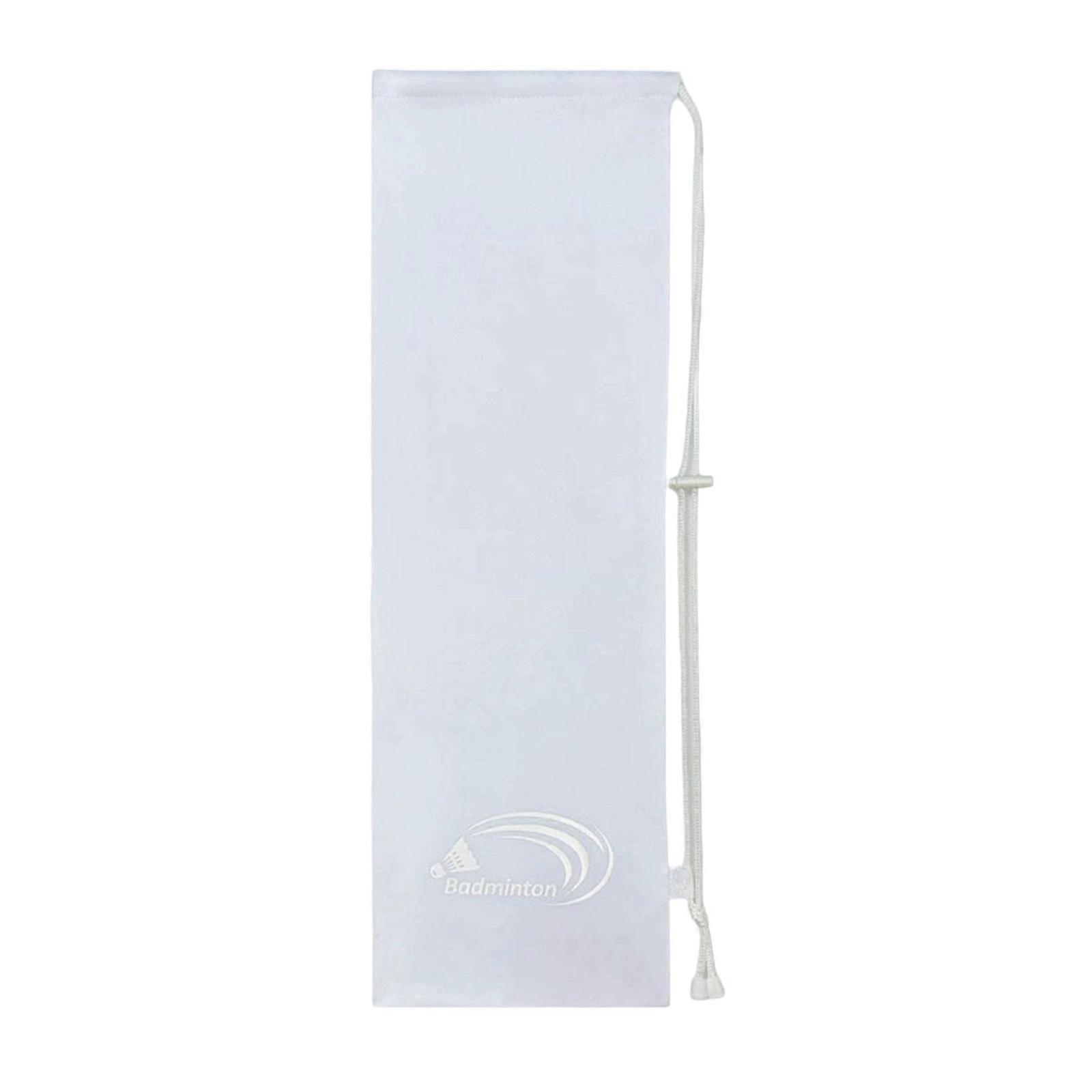 Compacts Drawstring Closure Badminton Bag Expandable Opening Spring Buckles Secure Sport Accessory  White
