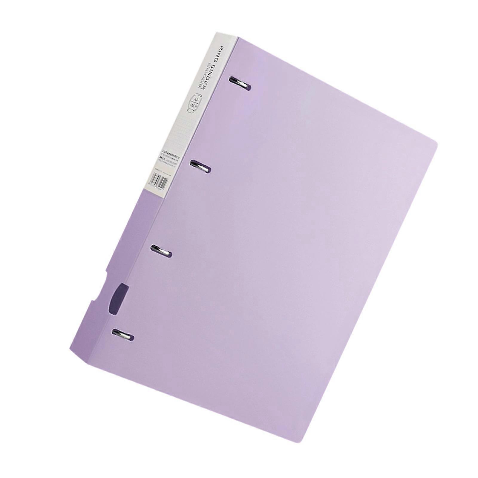 4-Rings Binders A4 File Folde Display Book Office Supplies 4 Hole Binders Folders for Document and Contract Folder  Purple
