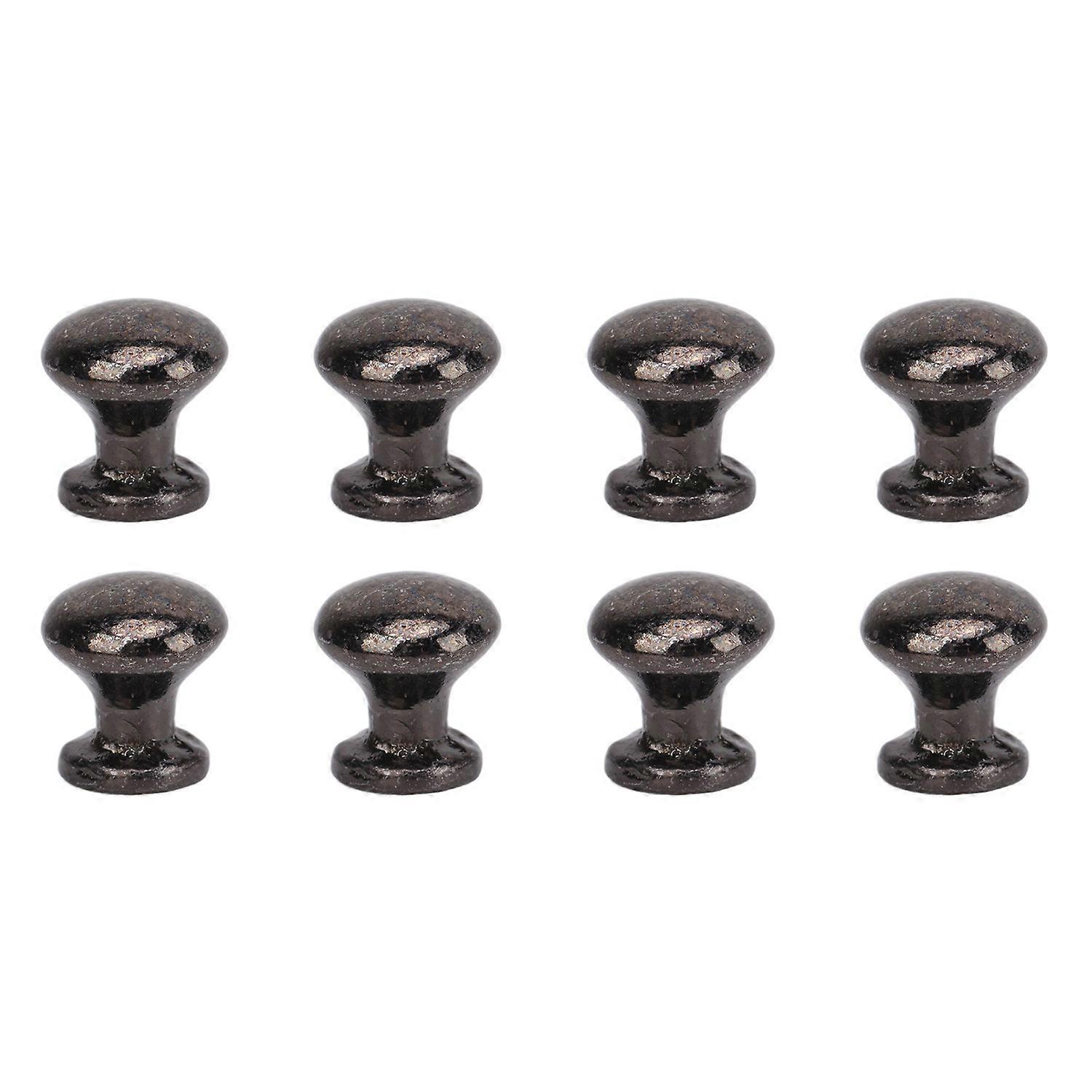 8pcs 1:12 Scale Miniature Round Head Pull Handle Metal Simple Style Dollhouse Door Handle Knobs Blac
