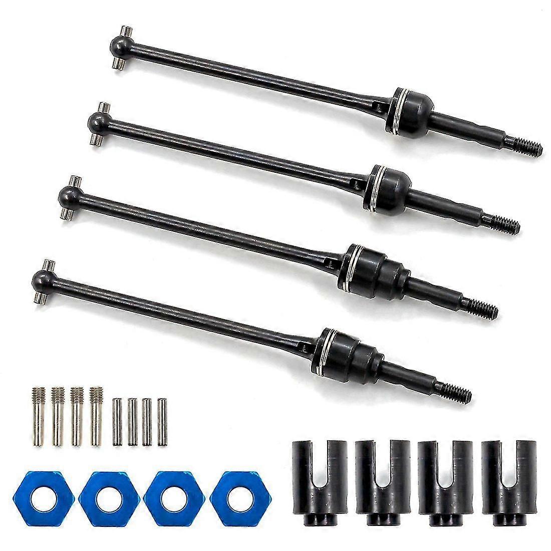 1/10 TraxxasスラッシュスタンピードホスVxl rc車のアップグレード用の4個のスチールフロントおよびリアドライブシャフトCVD