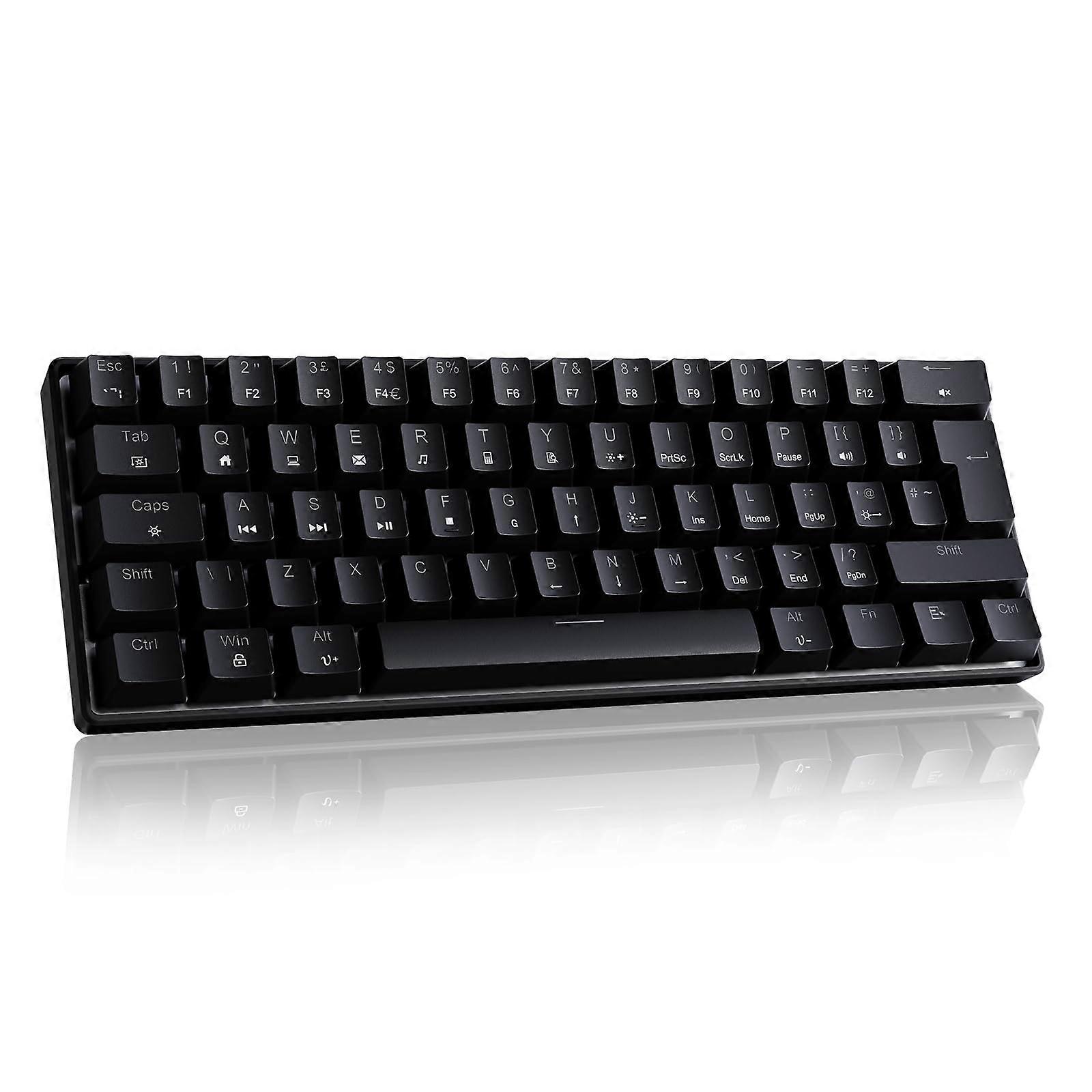UK Layout 60% Keyboard With HotSwap Magnetic Switch 8000Hz Polling 0.125ms Latency RGB Backlit Black