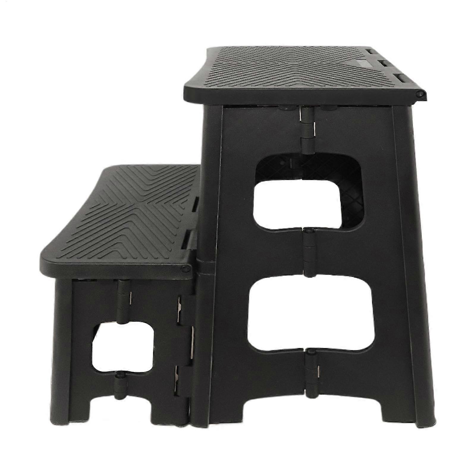 Foldable Step Stool 250 Lb Capacity, Bedside Indoor Outdoor 2Step Folding Stool, Wide Pedal