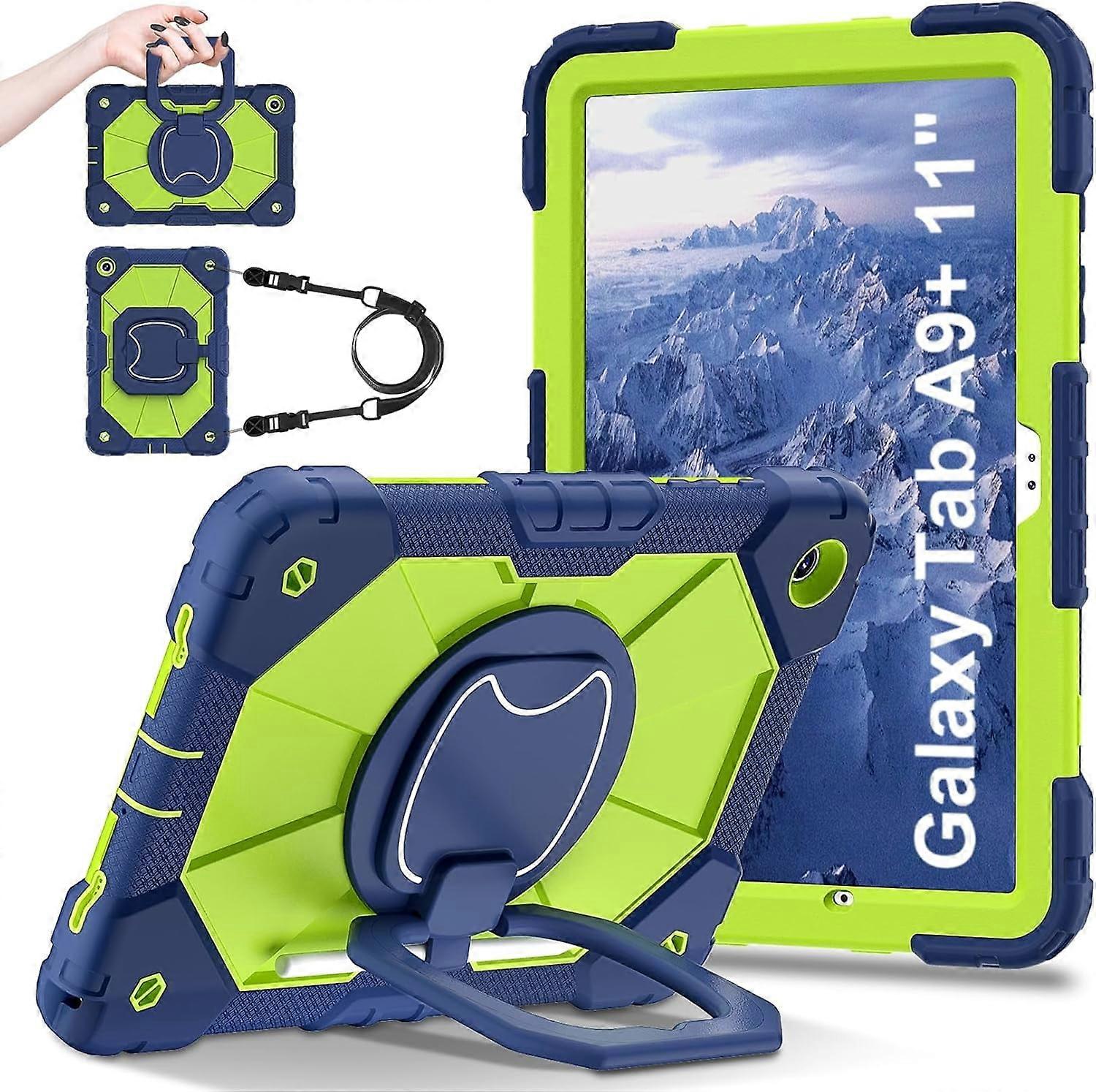 Case for compatible with Samsung Galaxy Tab A9 Plus/A9+ 11 Inch Model (SM-X210/X216/X218) with [Shoulder Strap] [Pencil Holder]