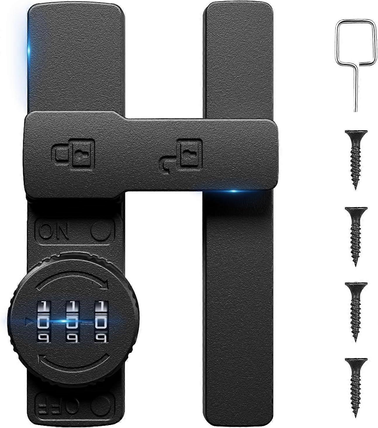 Barn Door Lock,180 Degree Small Flip Gate Latches Hardware with 3-Digit Password Combination,Protect Privacy-Security Door Latch for Barn,Shed,French,