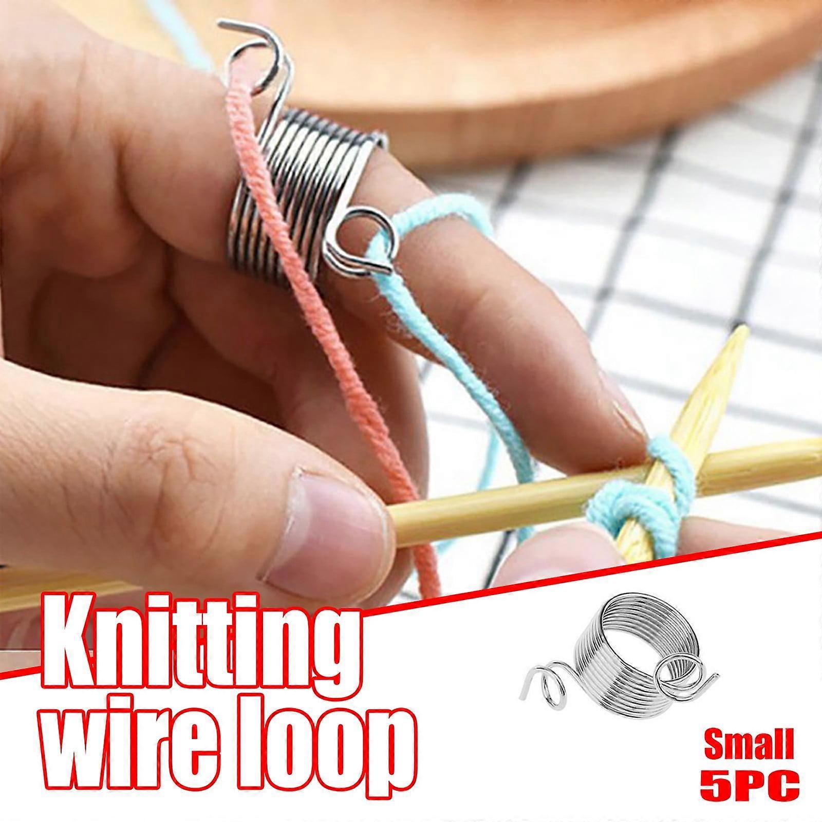 WinysinRing Type Knitting Tools Yarn Spring Guides Wear Thimble Finger Thimble 5PC
