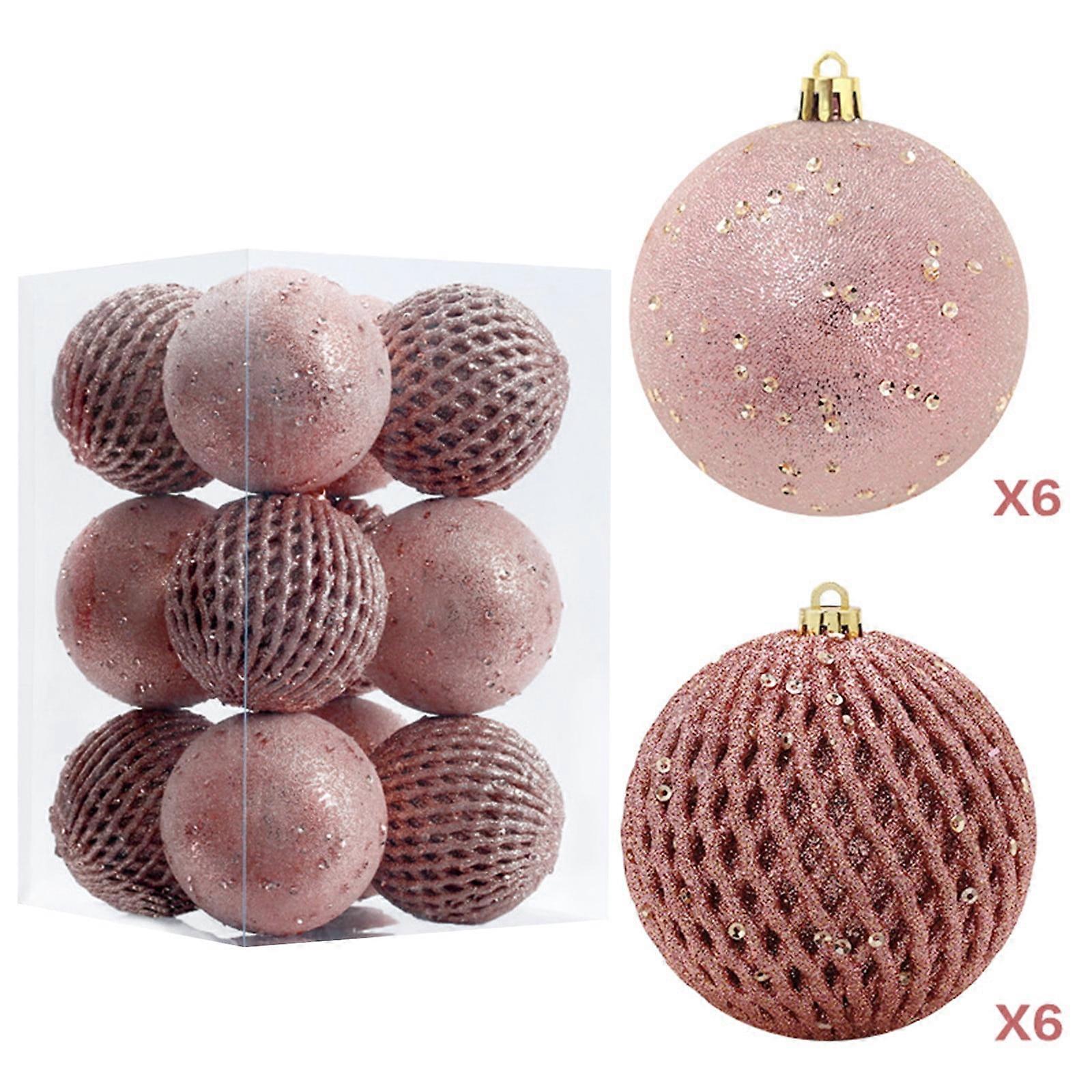 12Pcs Christmas Tree Ornaments Set, Shatterproof Holiday Ball Decorations for Xmas Tree, Compatible with All Trees