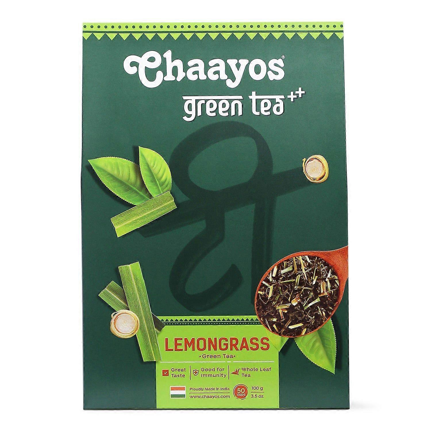 Зеленый чай с Лемонграссом (100 г), Lemongrass Green Tea,  Chaayos