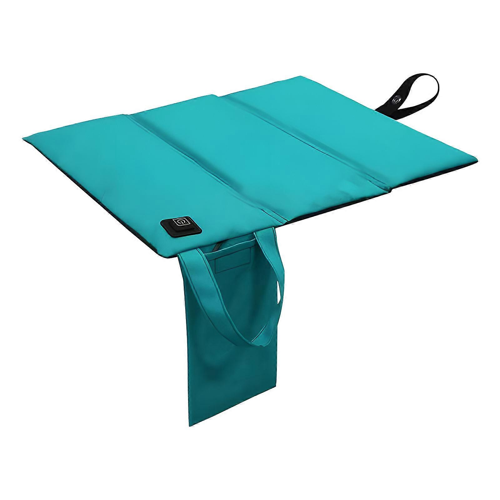 Pliable USB Propelled Chair Toastier For Stands Modifiable 122℉ 149℉ Ergonomic Heating Pad With Carry Handle  peacock blue