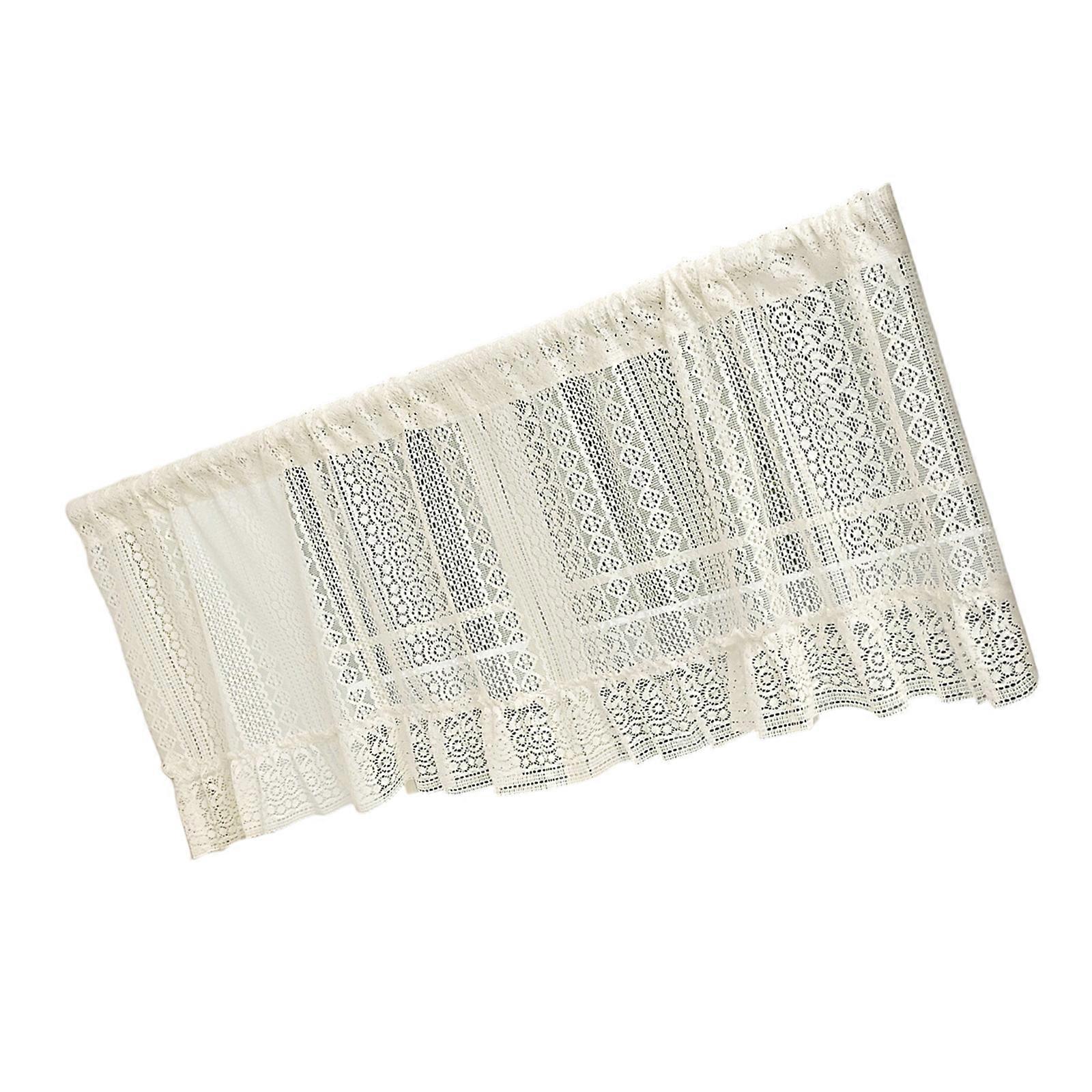 Herringbone Lace Window Panel Breathable Sheer Curtain For Privacy Protective and Home Styling Polyester Fabric  150 45cm