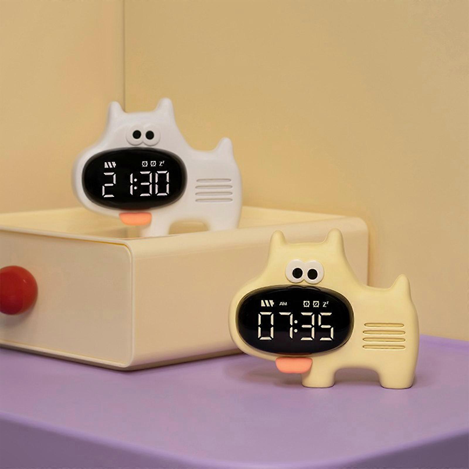 Jacenvly LED Digital Clock with Snooze Alarm, 12/24H, Countdown Timer, Yellow – Compatible with Graduation Decorations