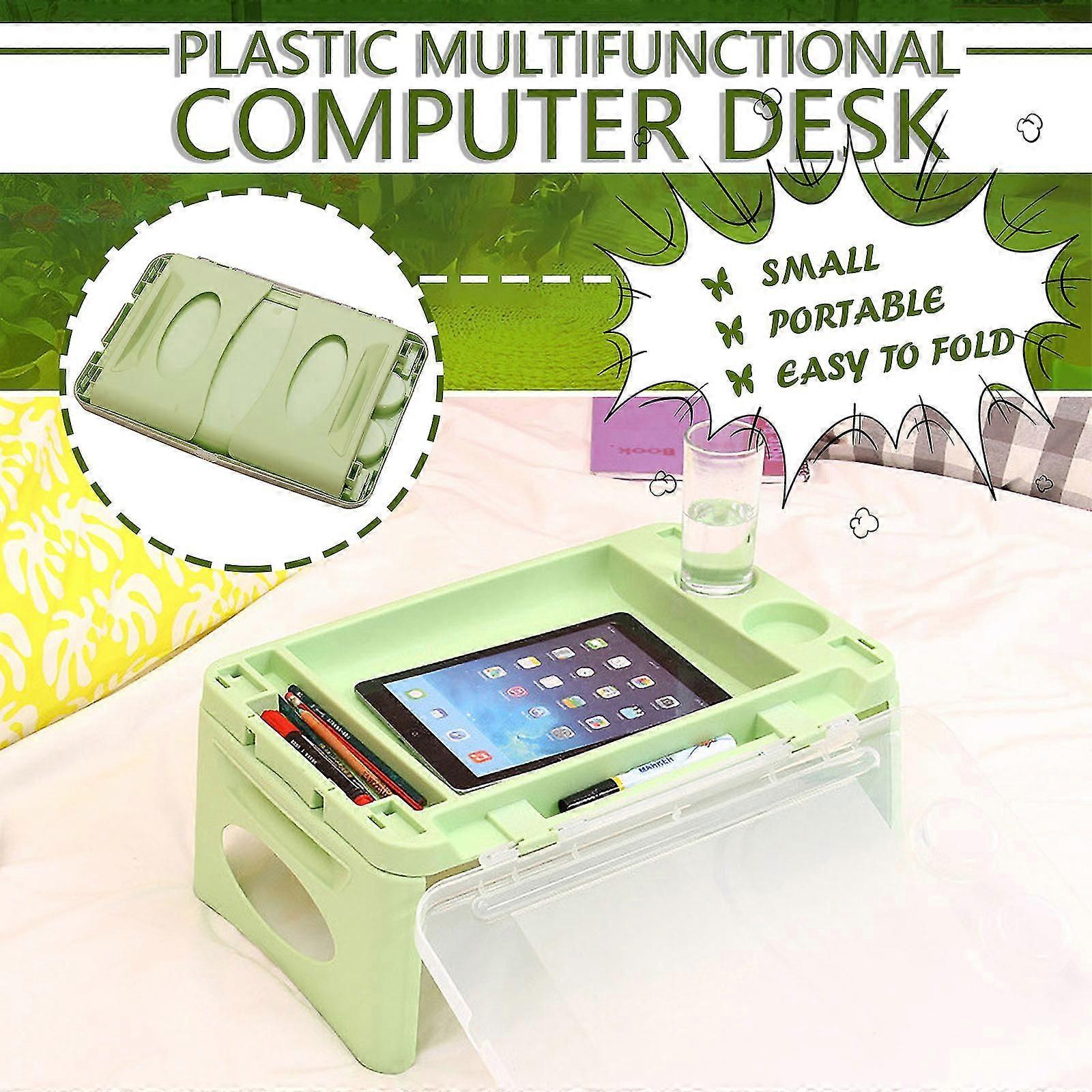 البلاستيك متعدد الوظائف تخزين طوي طاولة كمبيوتر محمول كسول الجدول دراسة الجدول