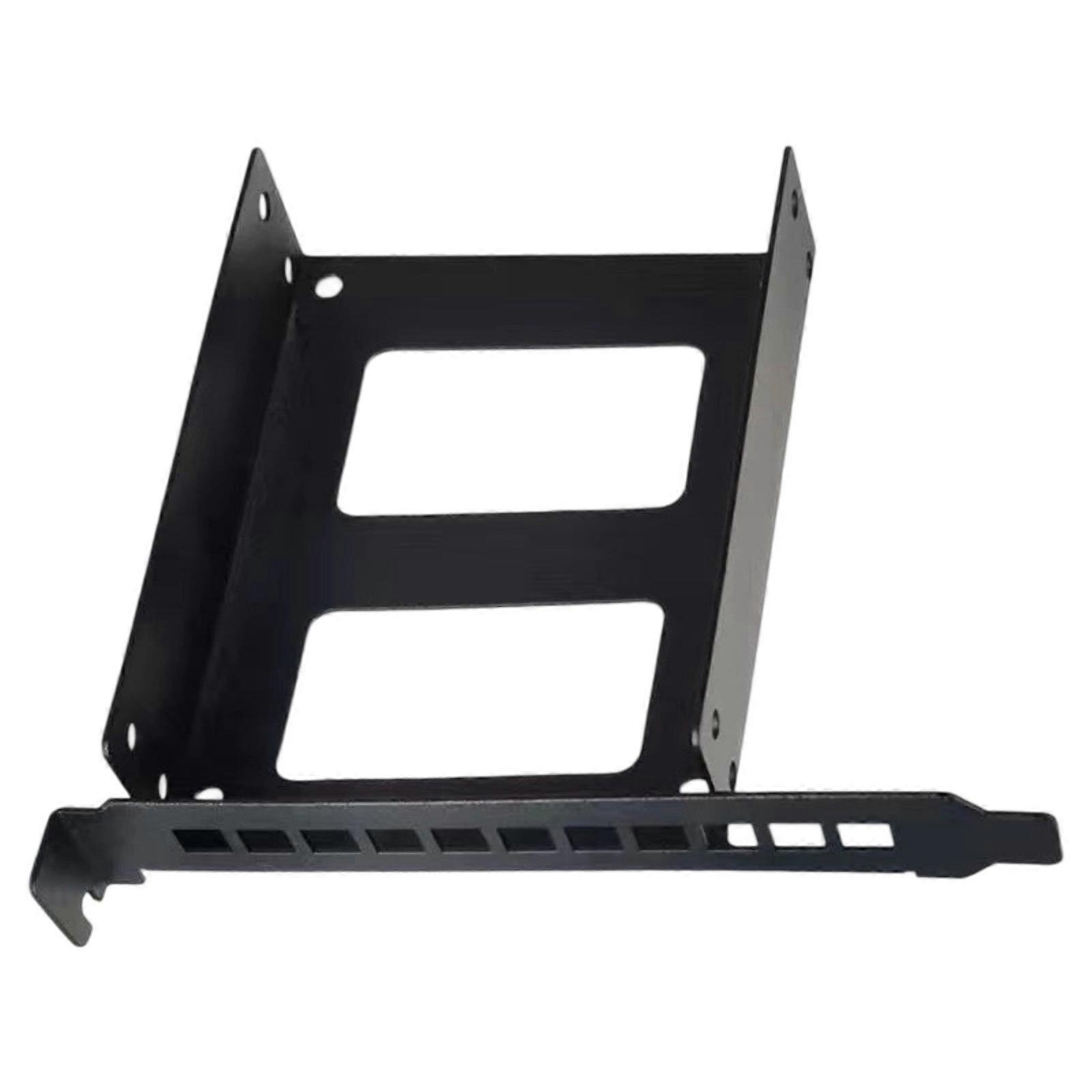 Double Bay PCI Slot Drive Mounting Compatibles 2.5in 3.5in Hard Drive Enhances Stability  Black