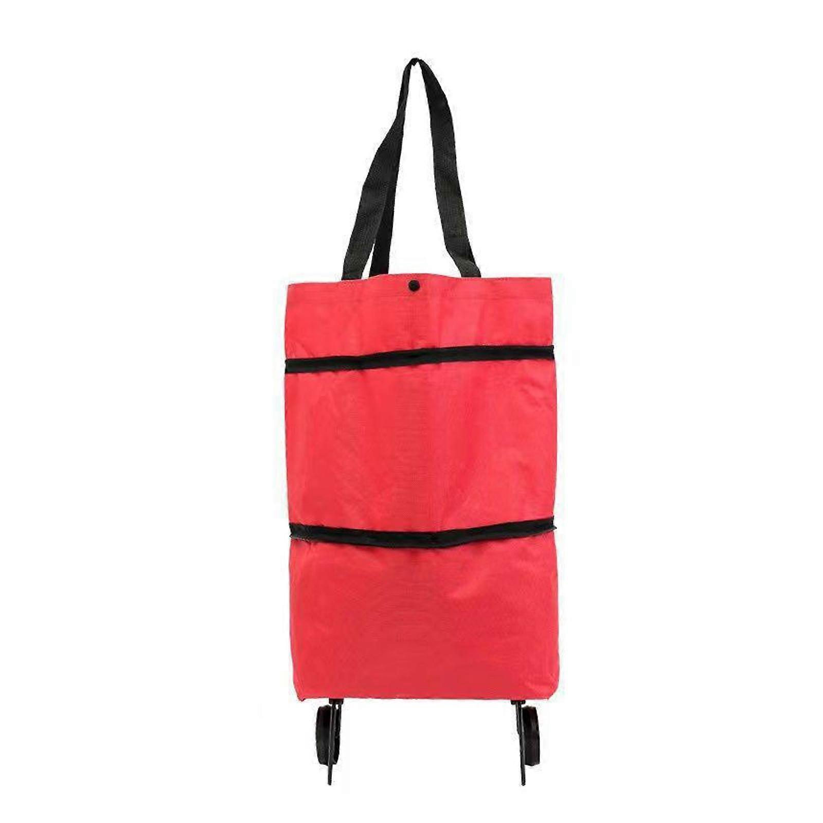 Space Saving Foldable Utility Cart Waterproof Storage Bag With Comfort Handle For Outdoor Activities Moving  Red