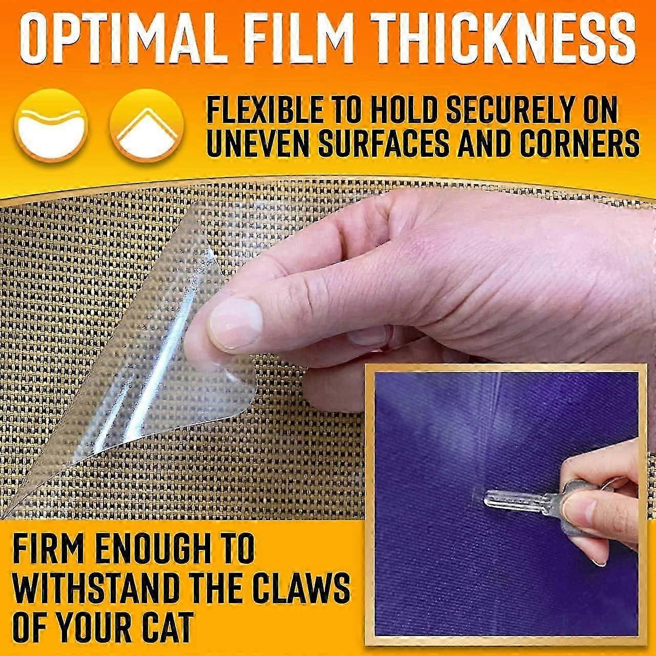 10PCS Cat Scratch Deterrent Furniture Protectors for Doors, Clear Couch Protectors from Cats Scratching, Anti Cat Scratch Tape Guards