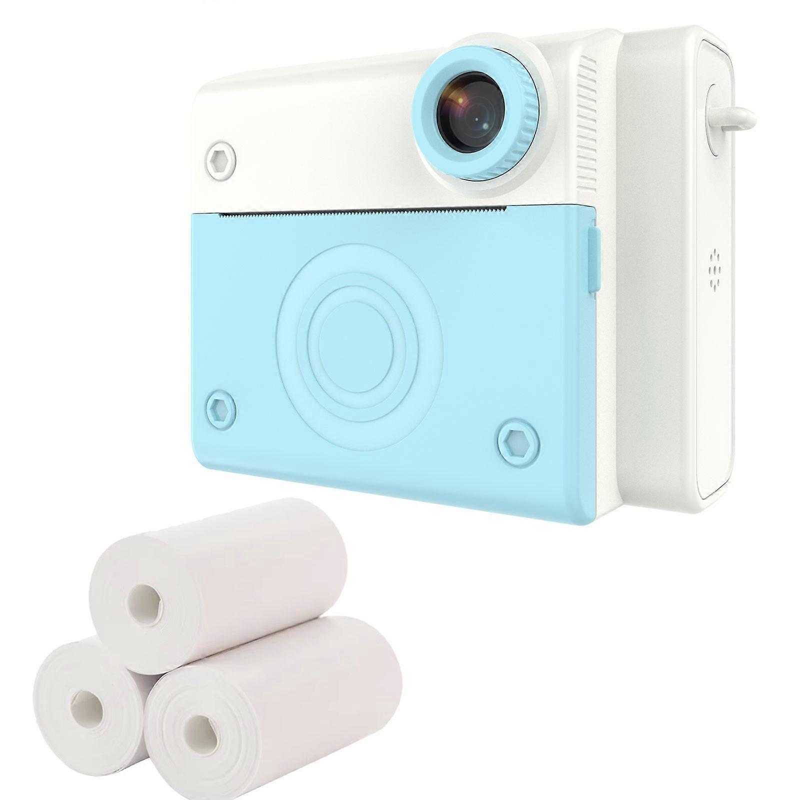 Easy to Use Children Instants Camera Pack 3 Paper Rolls, ThermalsPrinting for Family Friend Multicolor