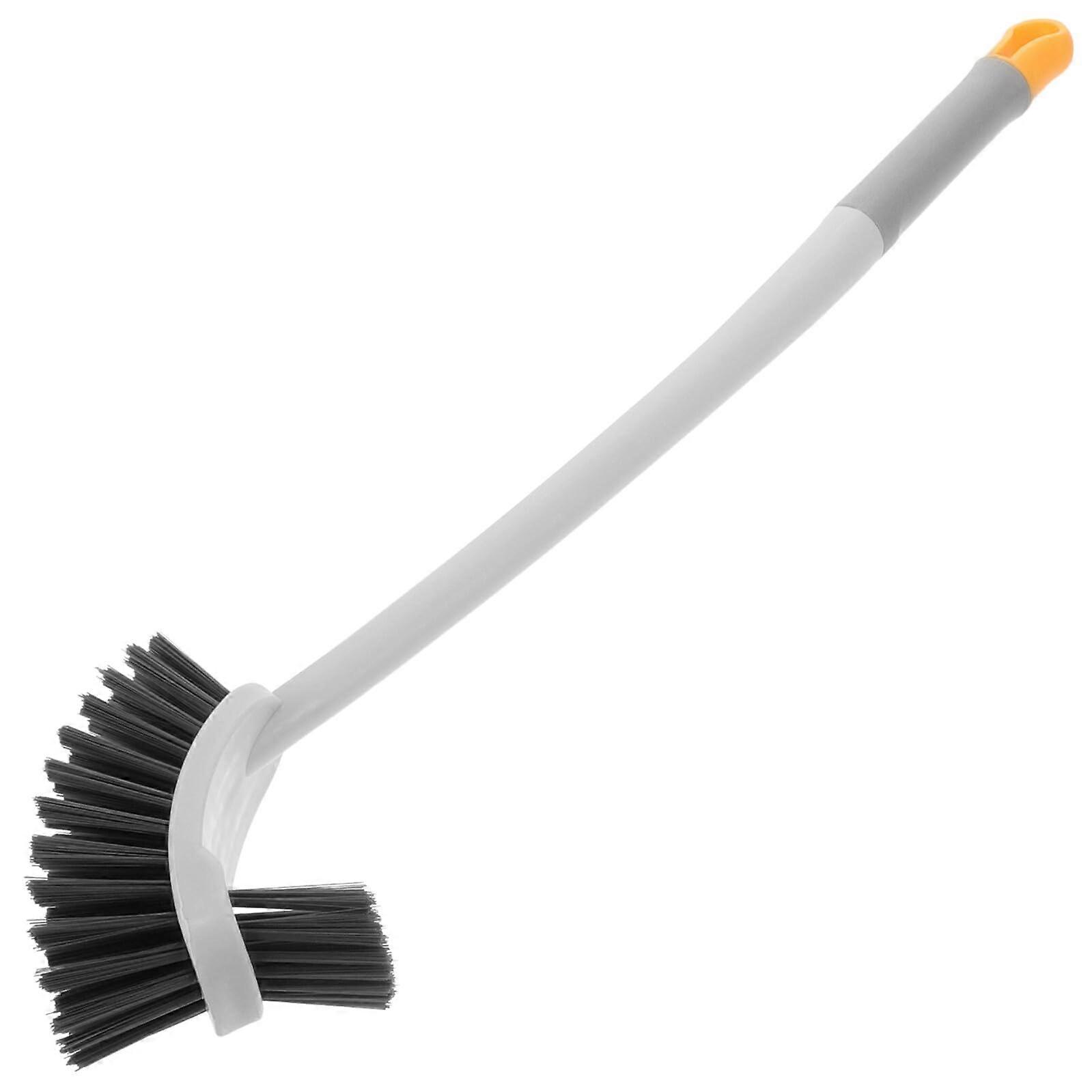 Ergonomic Long Handle Toilet Brush with Soft Bristles Wall Mounted Space Saving Bathroom Cleaning Tool