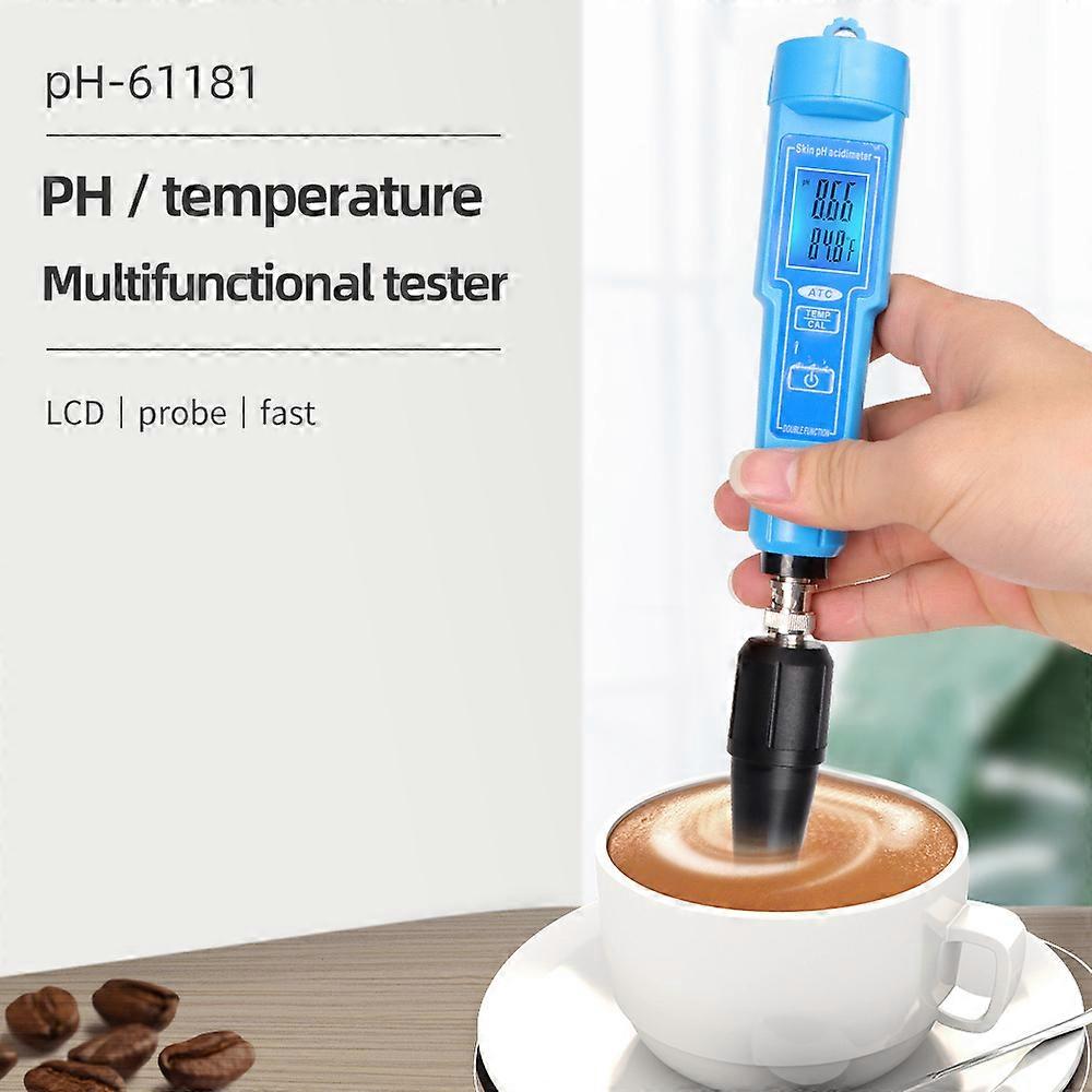 Digital PH Meter Automatic Calibrating Temp Acidimeter Water Quality Tester Replaceable PH Probe for Soil Cheese Creams Milk
