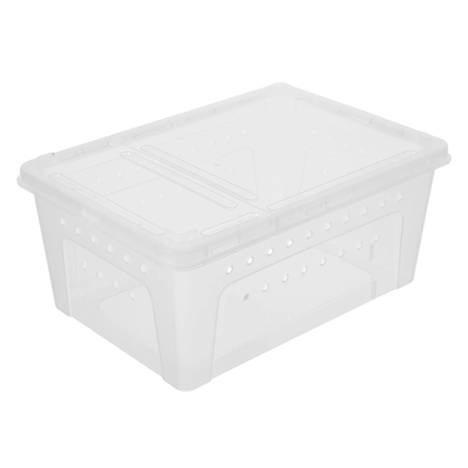 Reptile Breeding Box Portable Plastic Transparent Container for Spider Habitat
