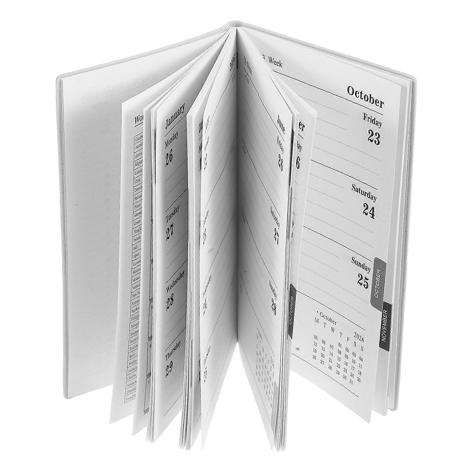 Weekly Journal Daily Planner Notebook 2026 Portable Design For Students Professionals Black 1Pack