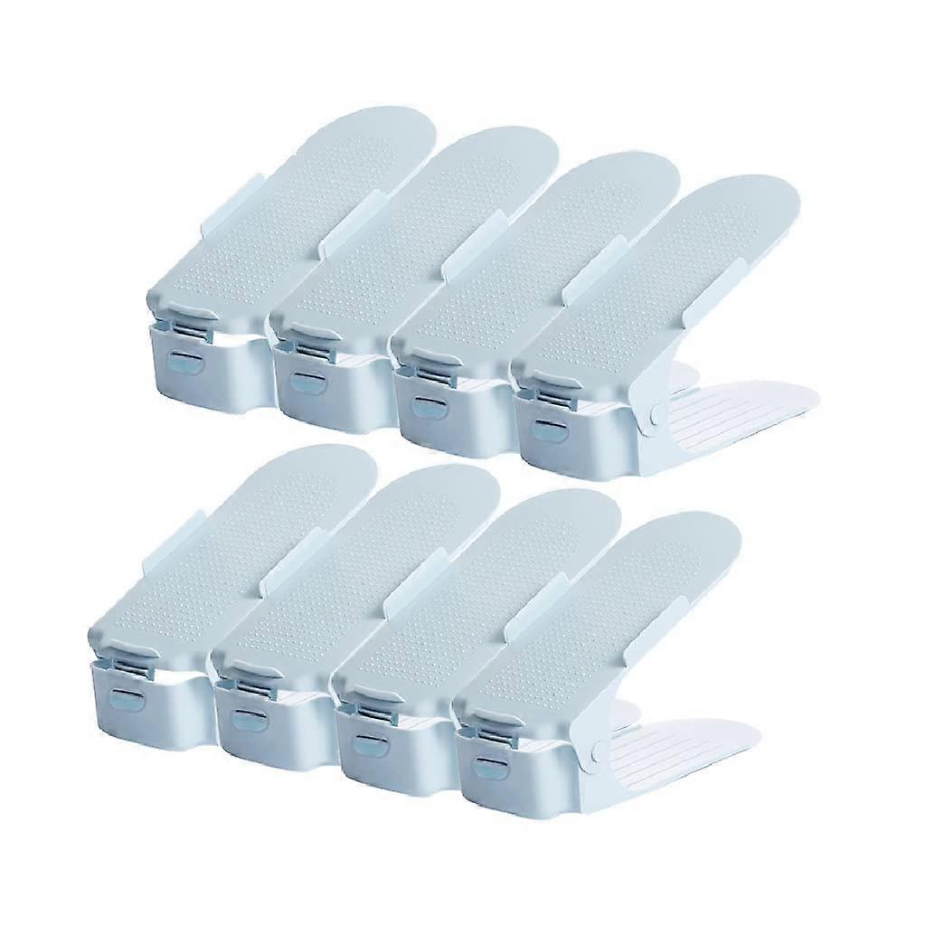 Adjustable Shoe Rack Organizer 8pcs NonSlip Space Saver Shoe Stacker for Closet Storage (Pink Blue)