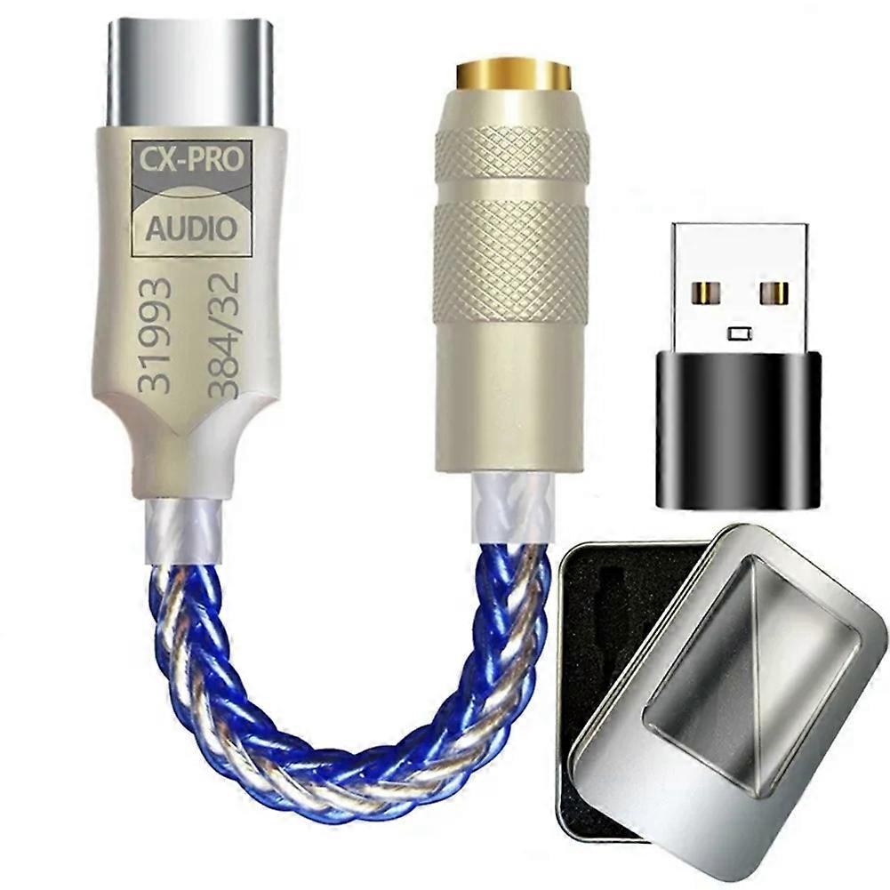 CX31993 HiFi DAC Type C to 3.5mm Headphone Amplifier Audio Decoder IEM AMP Mobile Phone Adapter with USB Adapter A