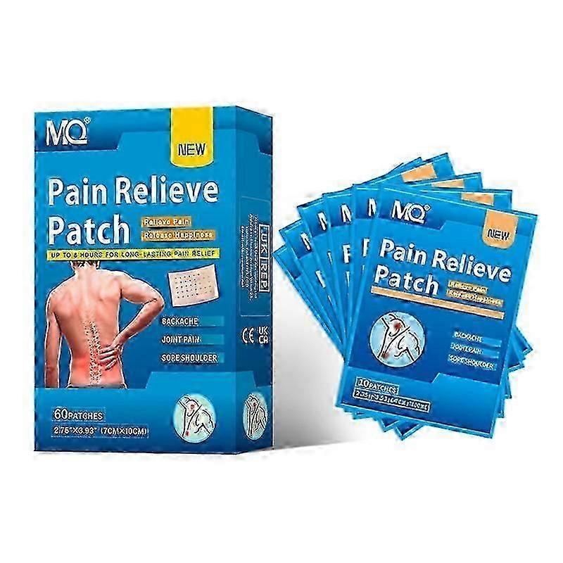 Smärtplåster 60-pack värmebehandling smärtlindrande plåster, 24 timmar långvarig smärtlindring för rygg, knäled, nacke, axelsmärta, muskler