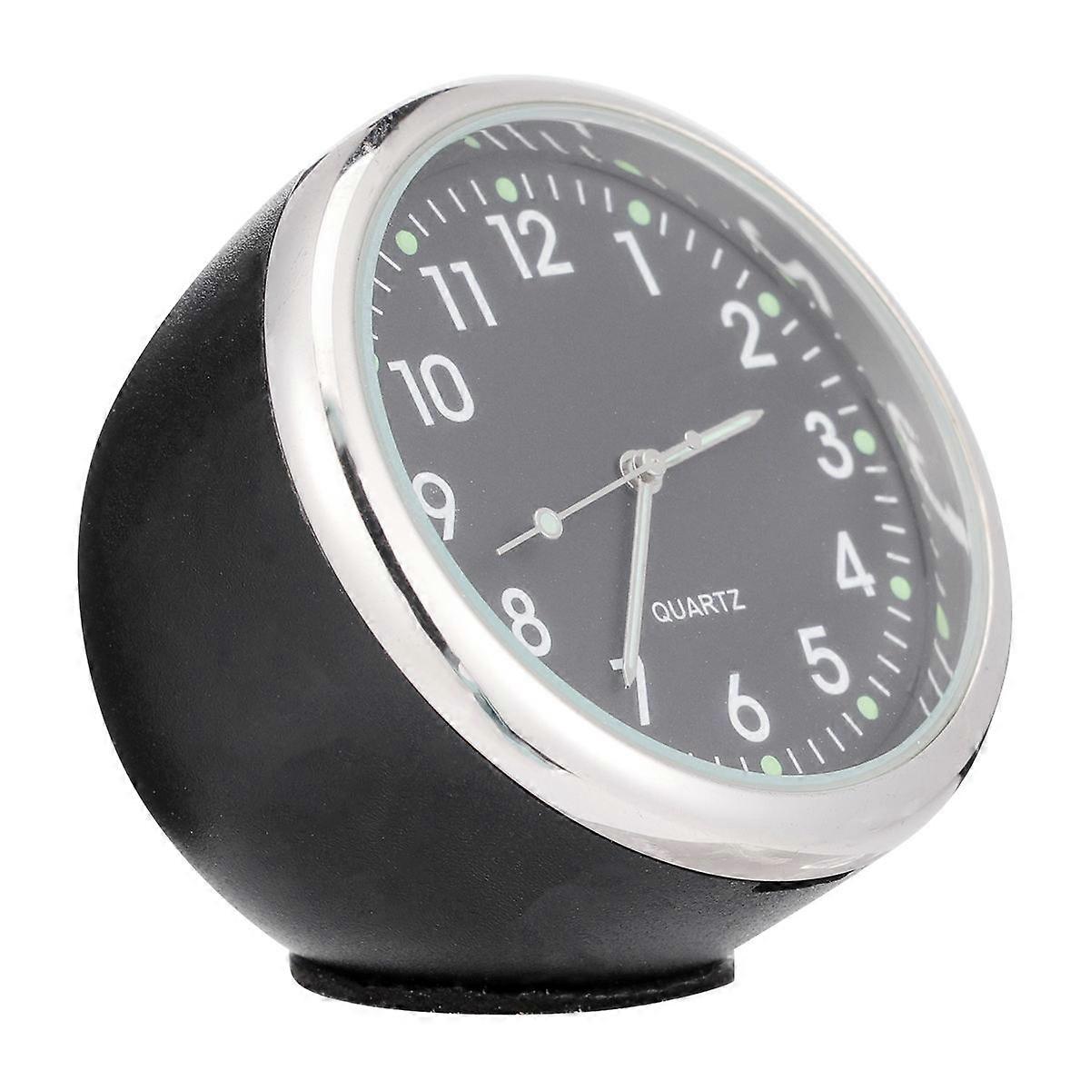 Car Clock Dashboard Luminous Quartz Clock Vehicle-mounted Mini Clock (Black)