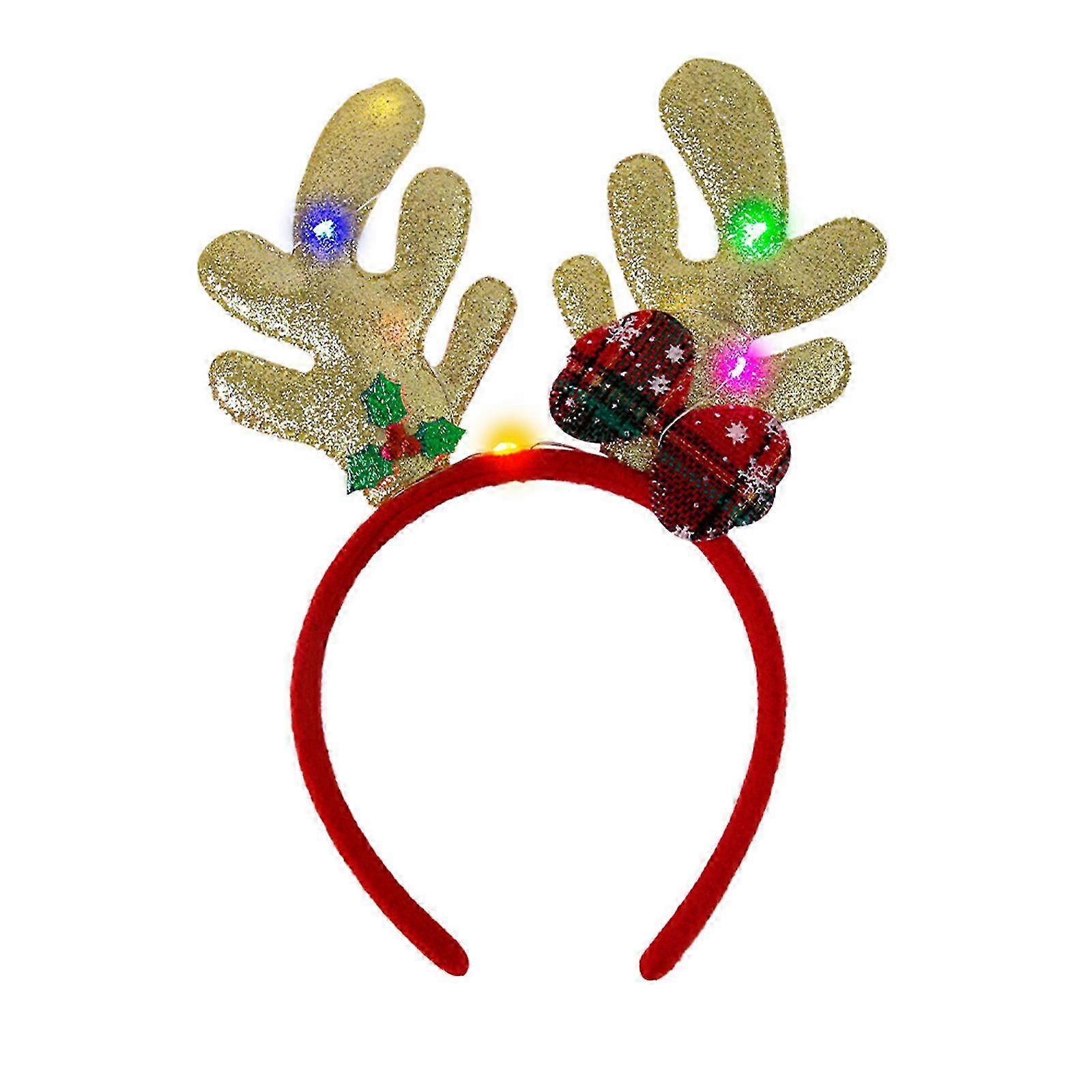 Christmas Party Headband with LED Lights and Sequins Decoration