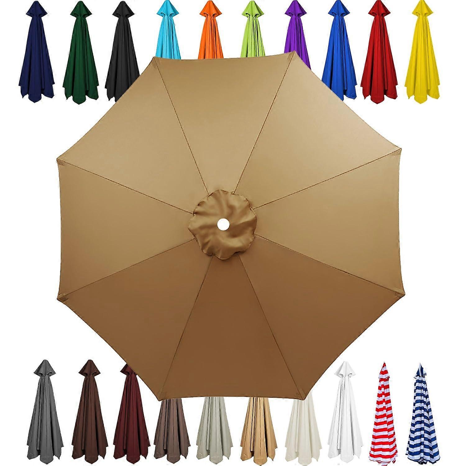 Replacement Parasol Canopy with UV Protection, Fade and Weather Resistant for 6/8 Rib Garden Umbrella, Khaki