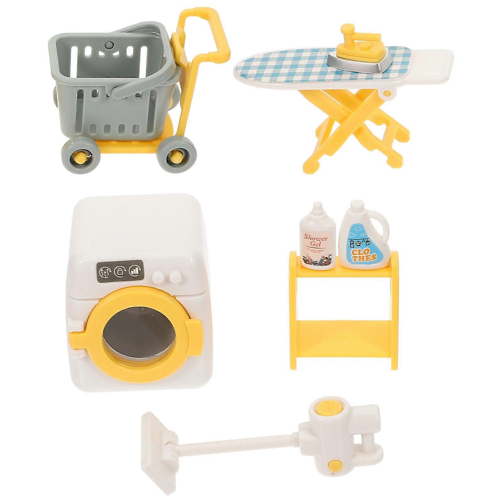 Dolls Washing Machine Model for Decoration 1Set Mini Laundry Room Layout Prop
