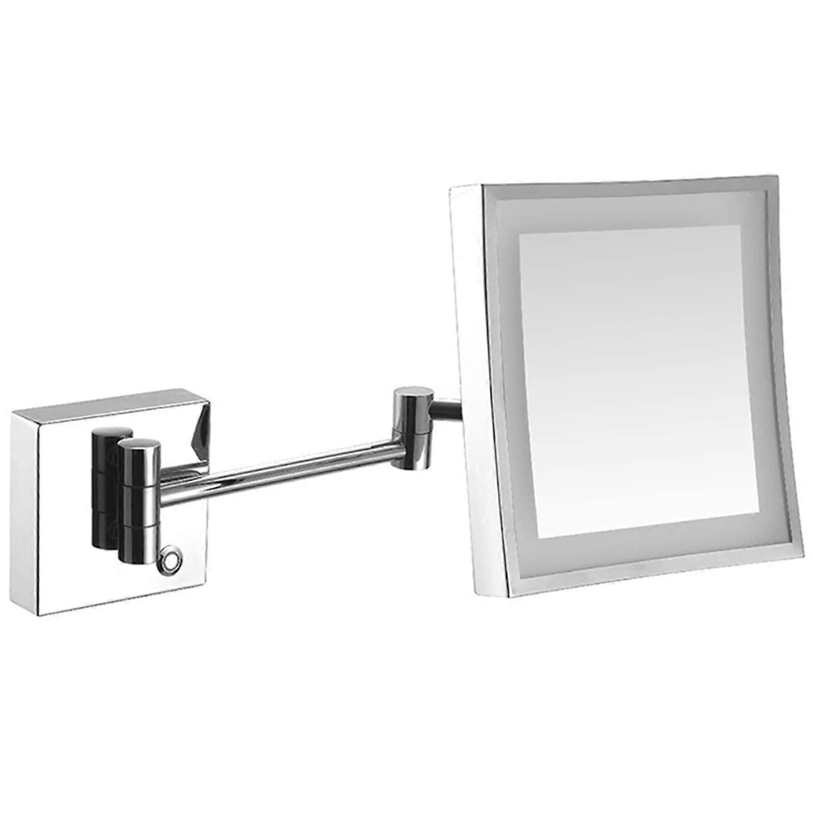 LED Wall Mounted Makeup Mirror with Lights, 3X Magnification, Touch Sensor, 360° Swivel, Nickel