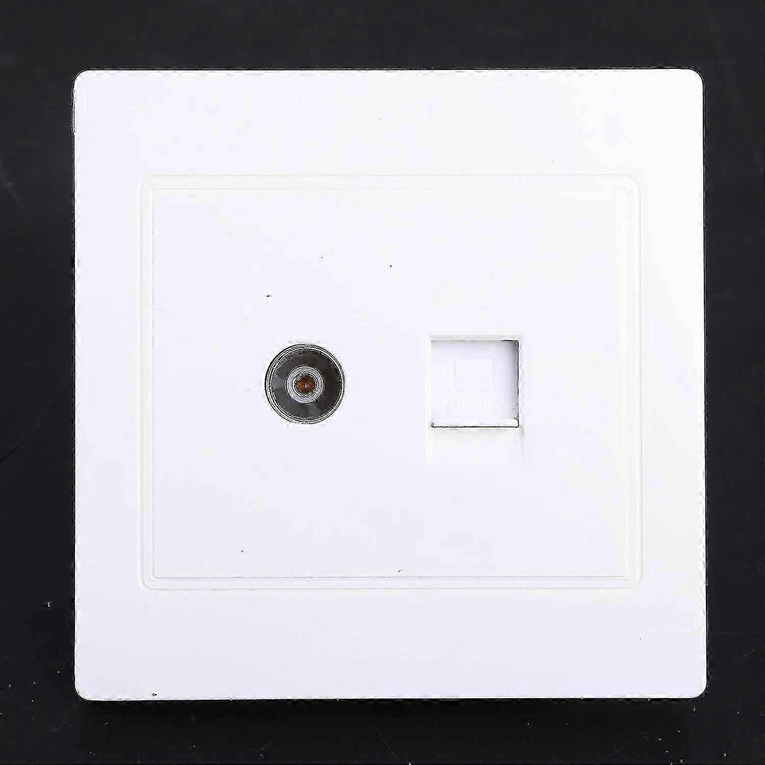 Rj45 Network Adapter+tv Antenna Coaxial Wall Mount Output Faceplate Panel Socket