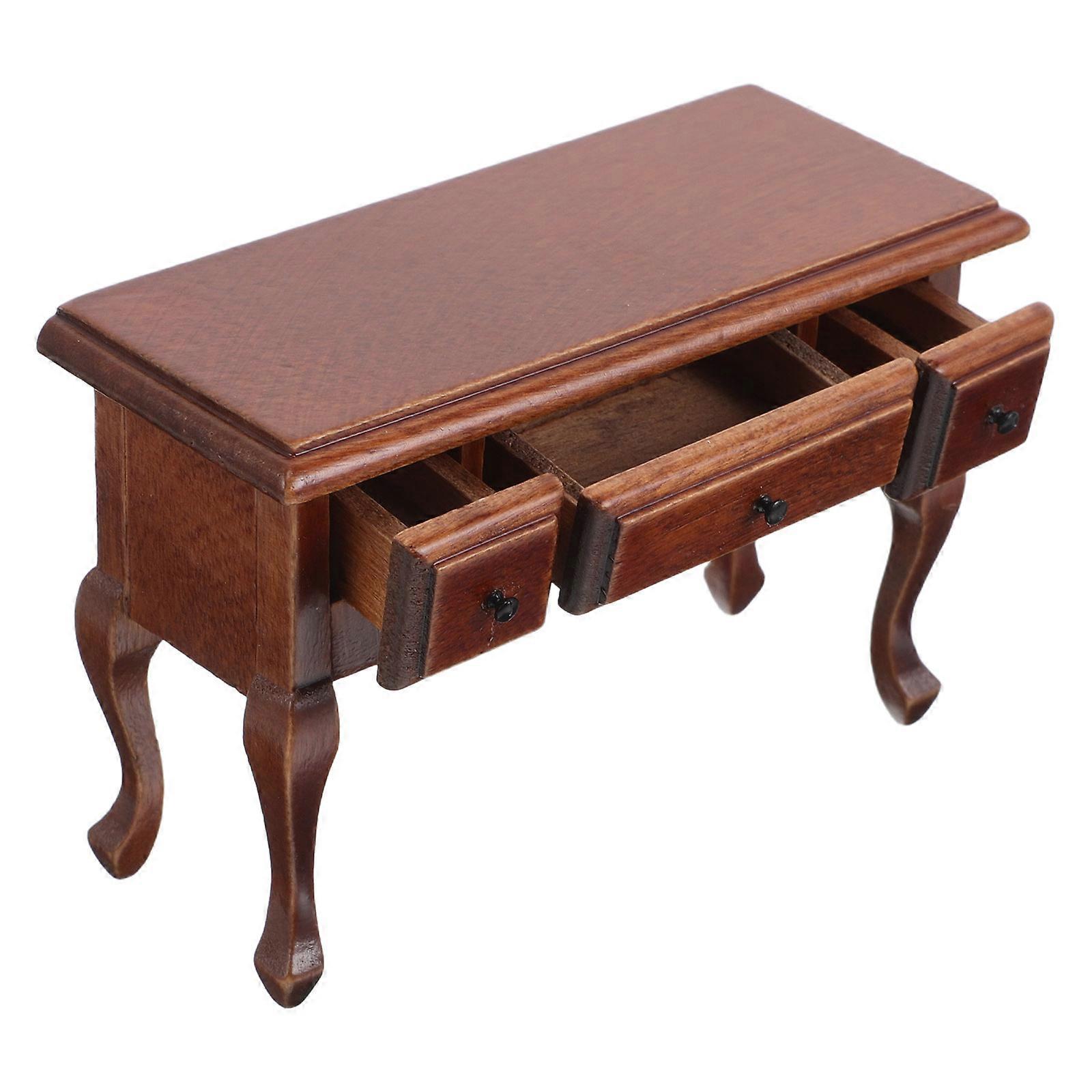 Miniature Dollhouse End Table for Diy Projects Chestnut Finish 1Pcs